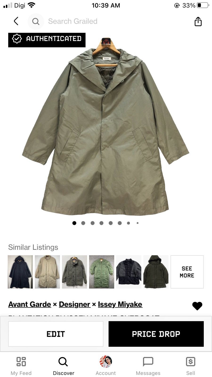 Issey Miyake VINTAGE PLANTATION LIGHTWEIGHT COAT JACKET #7370-139 Size US M / EU 48-50 / 2 - 20 Thumbnail