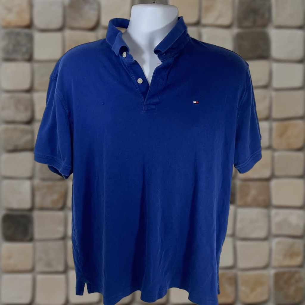 Tommy Hilfiger Tommy Hilfiger Polo Shirt Men XL Button-Down Short Sleeve Blue Chest Logo 100% Cotton Size US XL / EU 56 / 4 - 1 Thumbnail