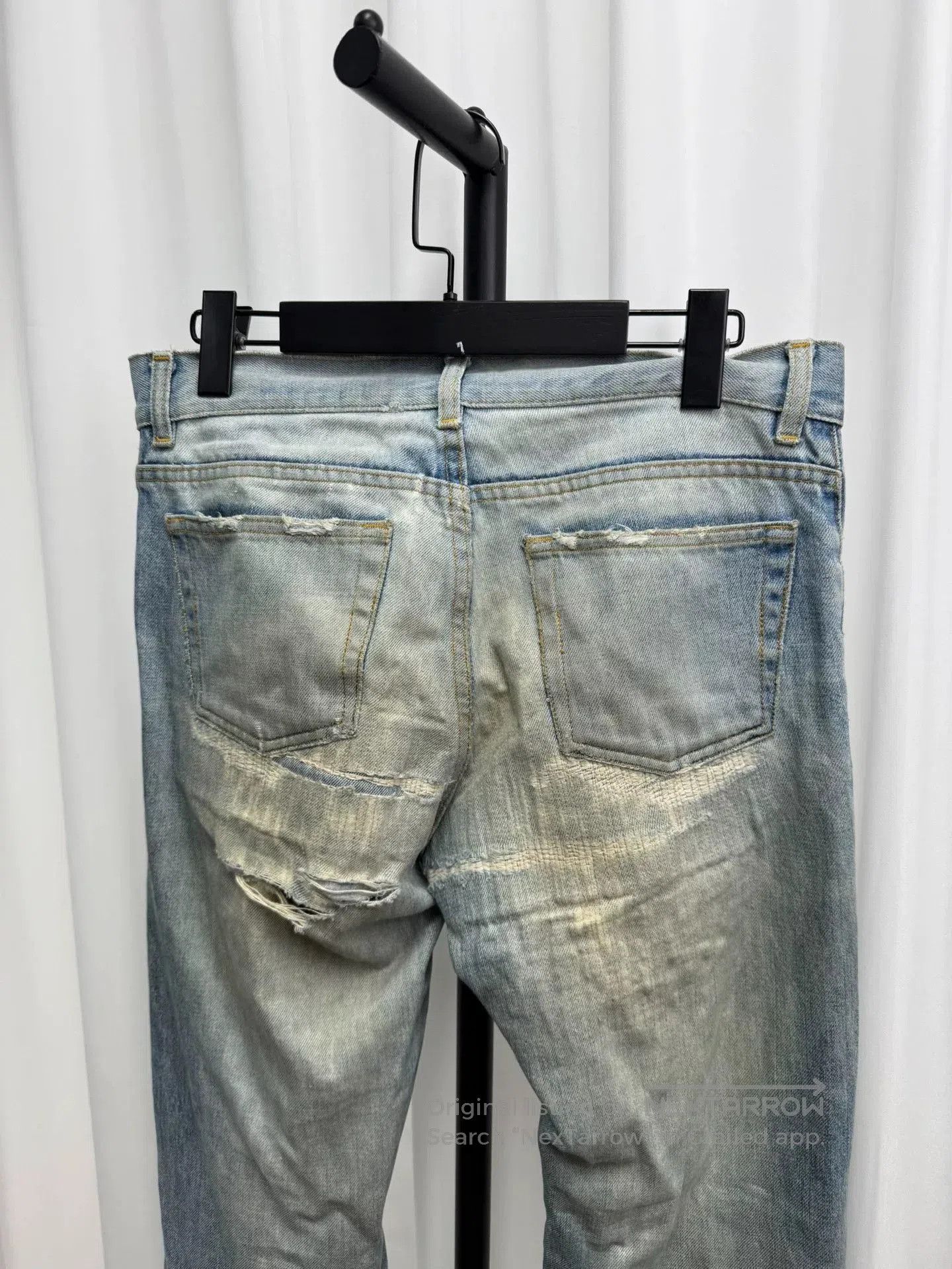 Helmut Lang classic washed denim pants with distressing. Size US 30 / EU 46 - 6 Thumbnail
