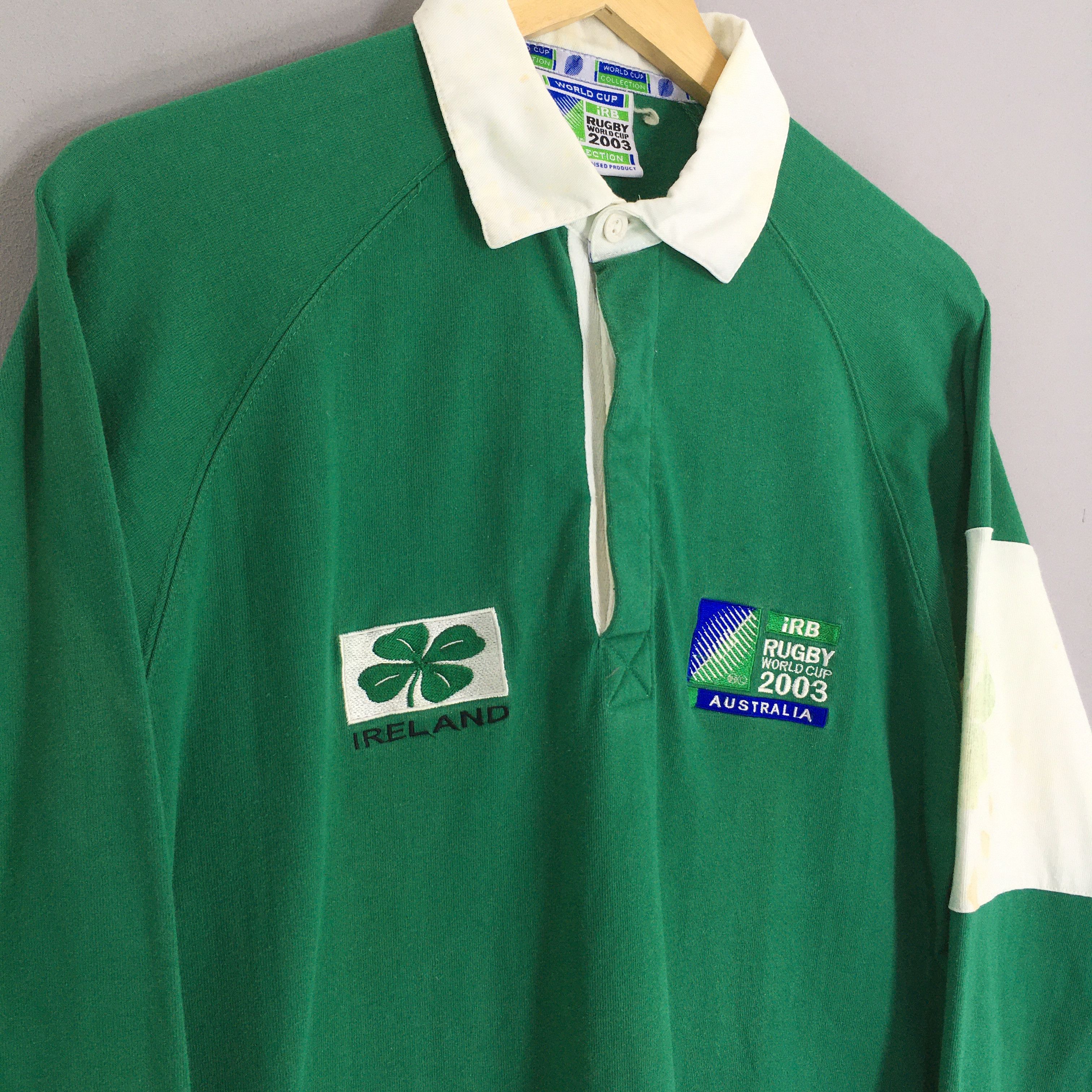 Vintage Vintage IRB Ireland Rugby World Cup Polo Shirt Medium Size US M / EU 48-50 / 2 - 3 Thumbnail