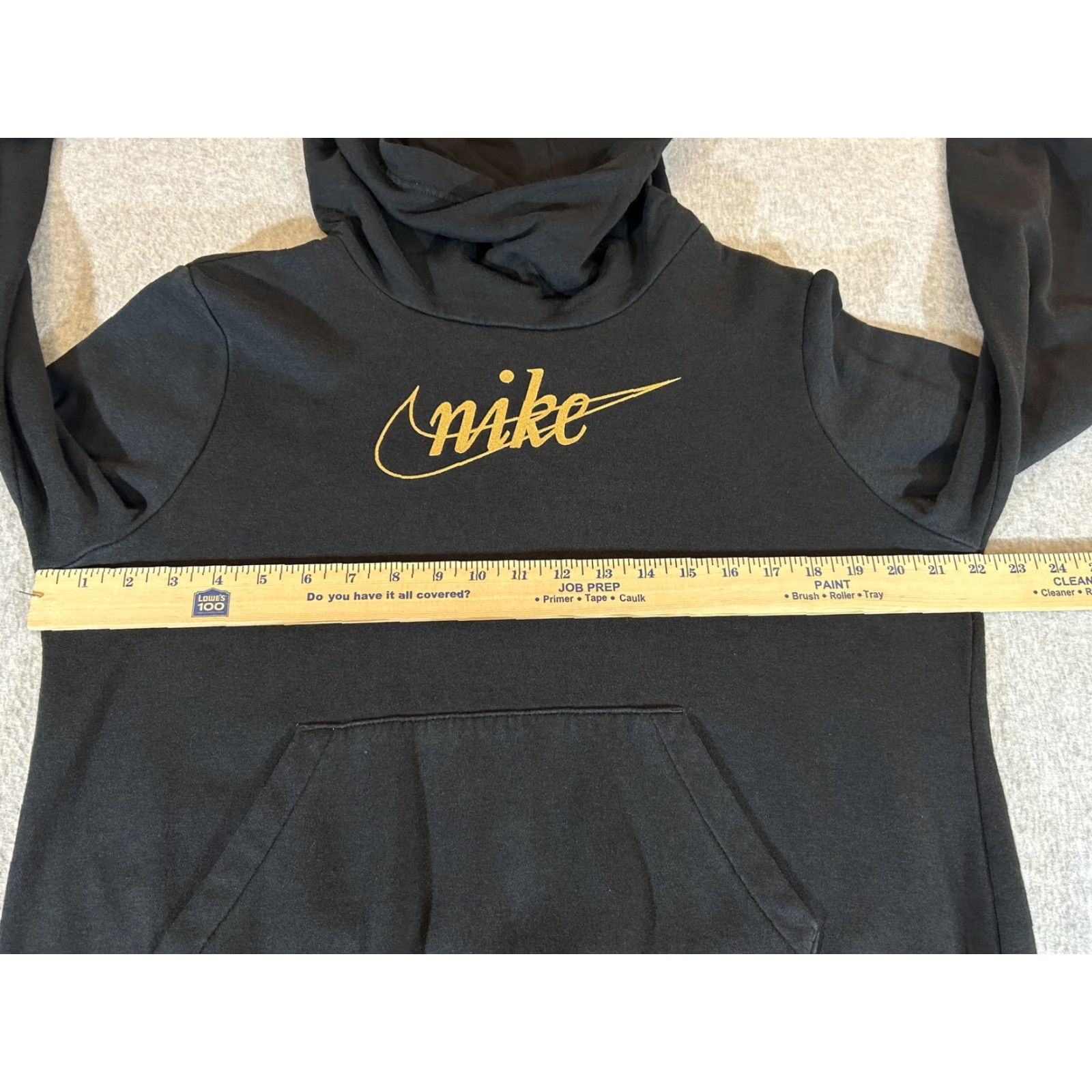 Nike Nike Hoodie Womens M Black Gold Script Logo Pullover Fleece Sweatshirt Size M / US 6-8 / IT 42-44 - 4 Thumbnail