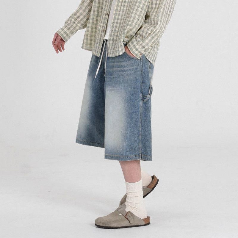 Japanese Brand × Jean Retro loose wide leg denim shorts Size US 32 / EU 48 - 5 Thumbnail