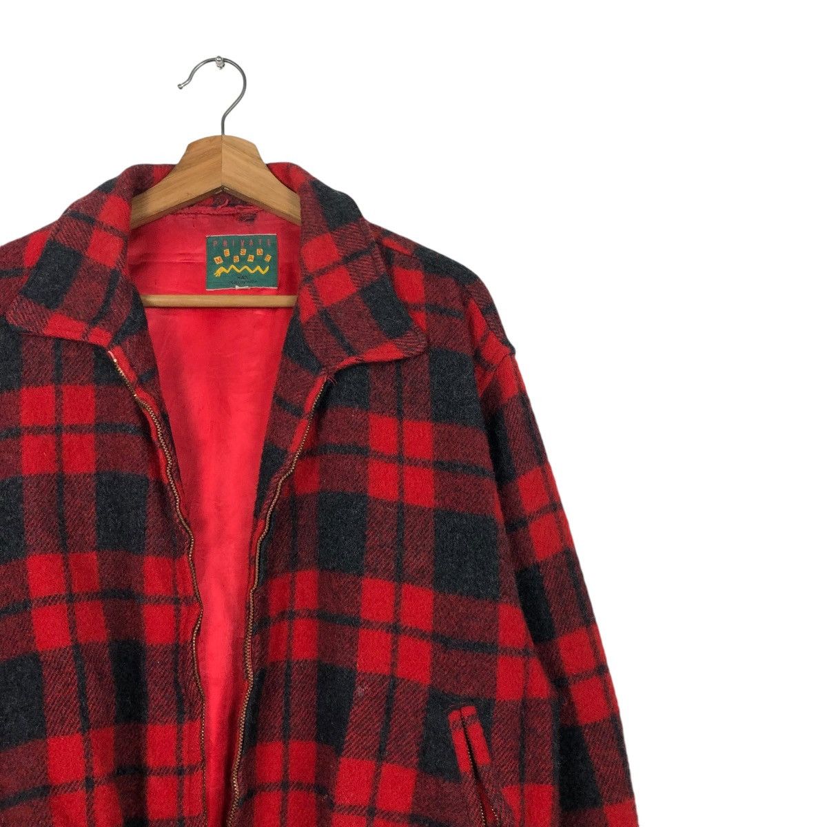 Japanese Brand VINTAGE WOOL HERRINGBONE BOMBER JACKET MESSAGE ISSEY MIYAKE Size US M / EU 48-50 / 2 - 8 Thumbnail
