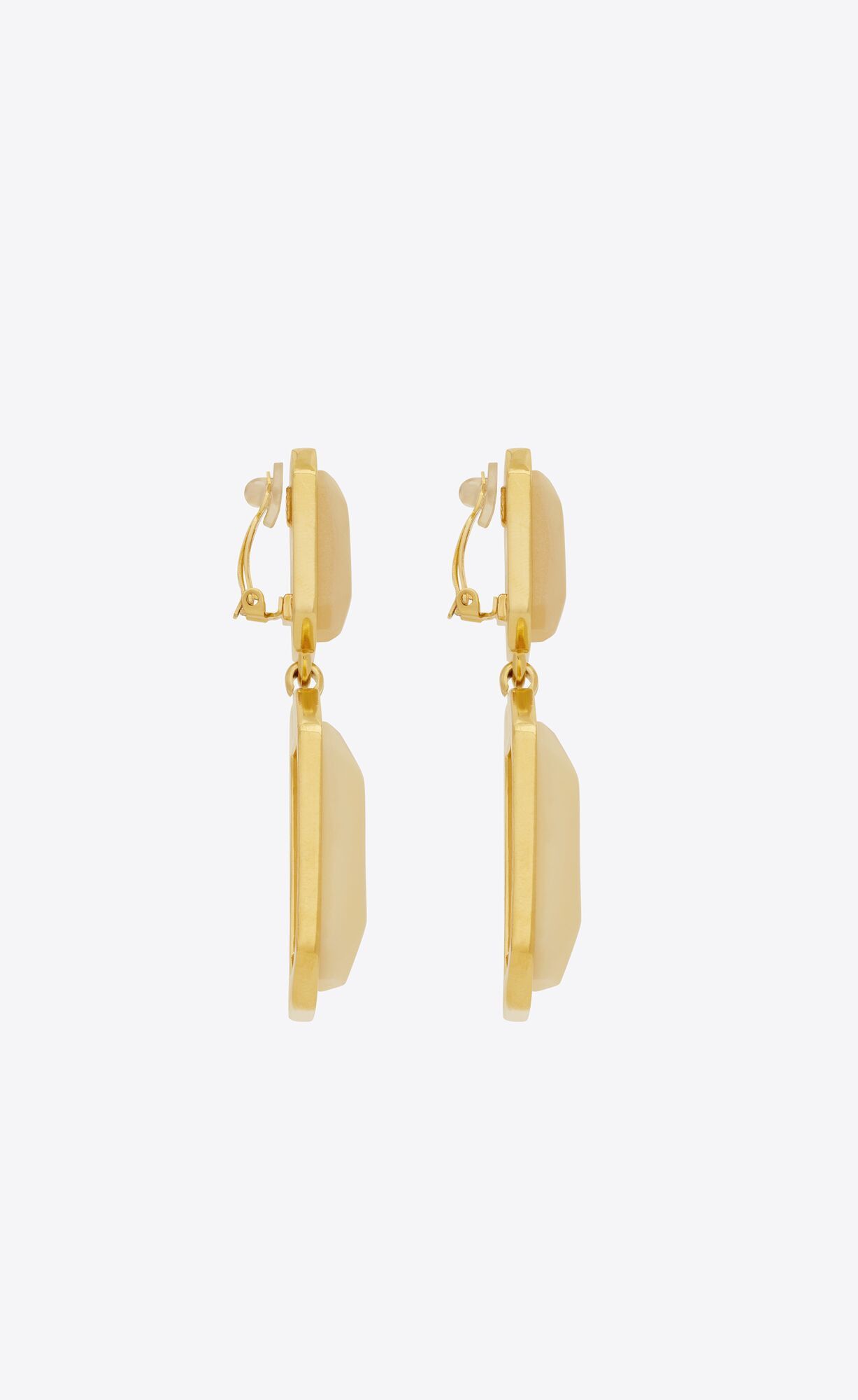 Saint Laurent Paris o1smrcs1224 Size: OS / Octagon Earrings Metal Resin Gold Size ONE SIZE - 3 Thumbnail