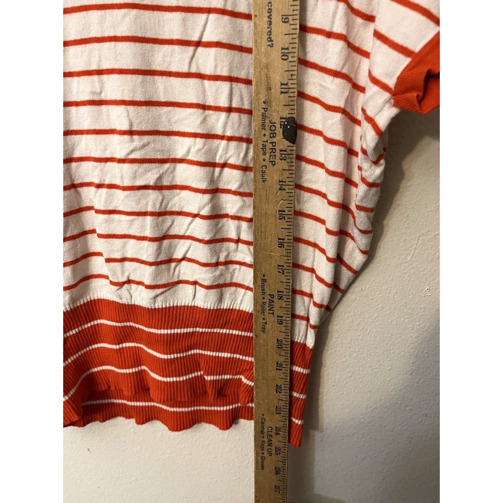 Vintage Joseph A. Women's Top Orange Striped With Gold Button Accents SIZE XL Size XL / US 12-14 / IT 48-50 - 4 Thumbnail
