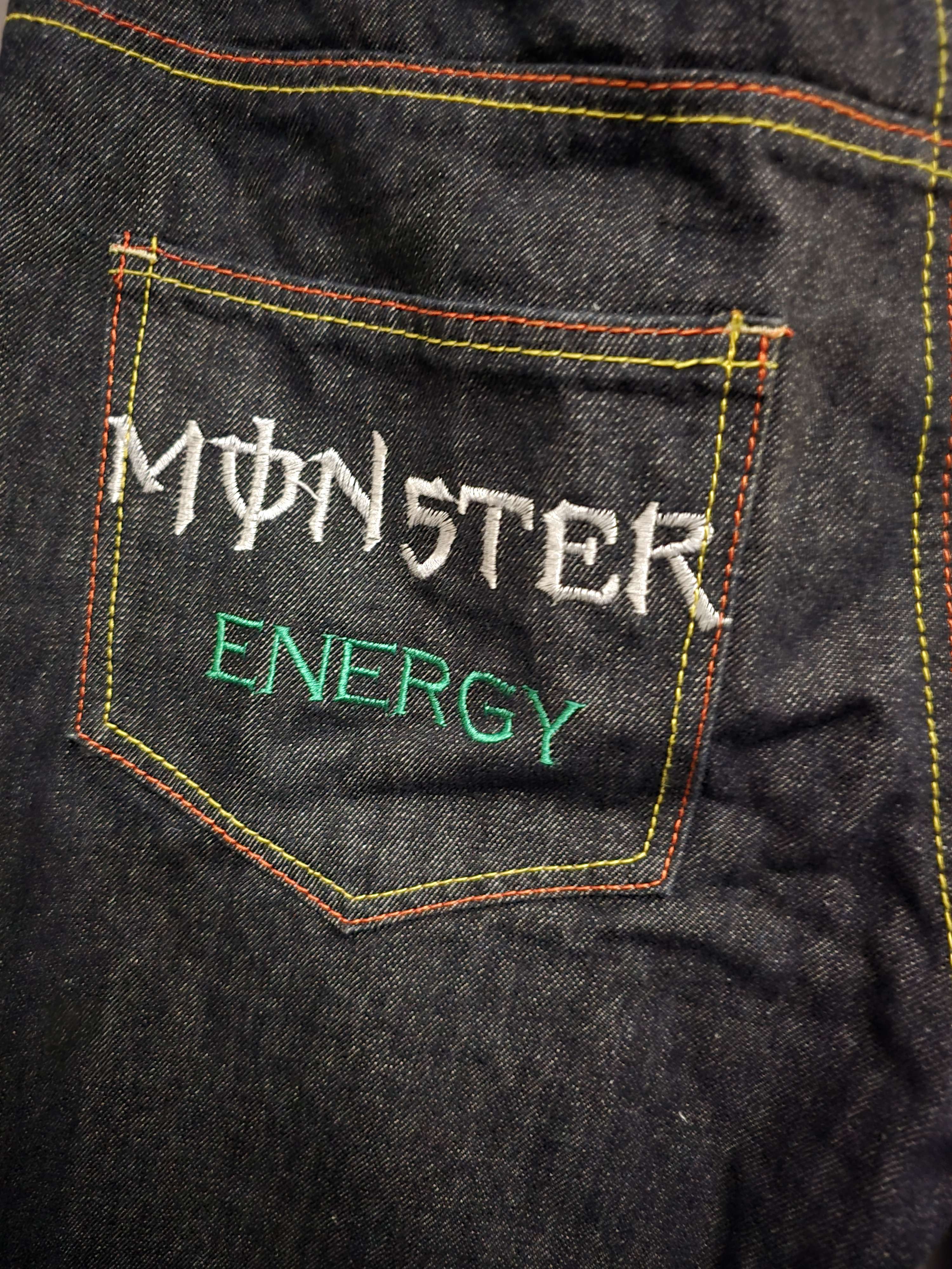 Other Monster Energy Embroidered Painted Denim Jeans y2k emo core Size US 38 / EU 54 - 11 Thumbnail