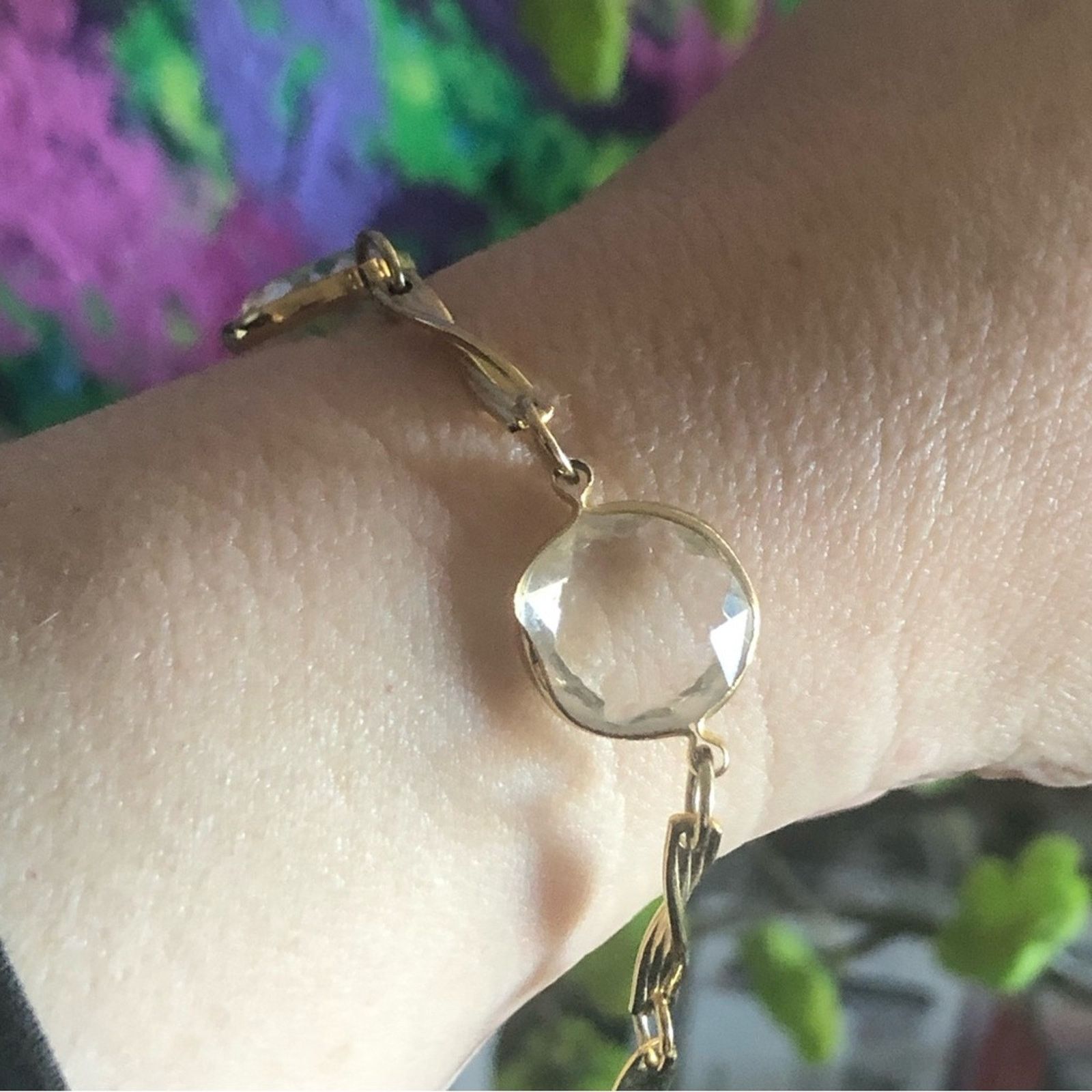 Vintage Vintage twisted gold bar clear quartz bracelet Size ONE SIZE - 3 Thumbnail