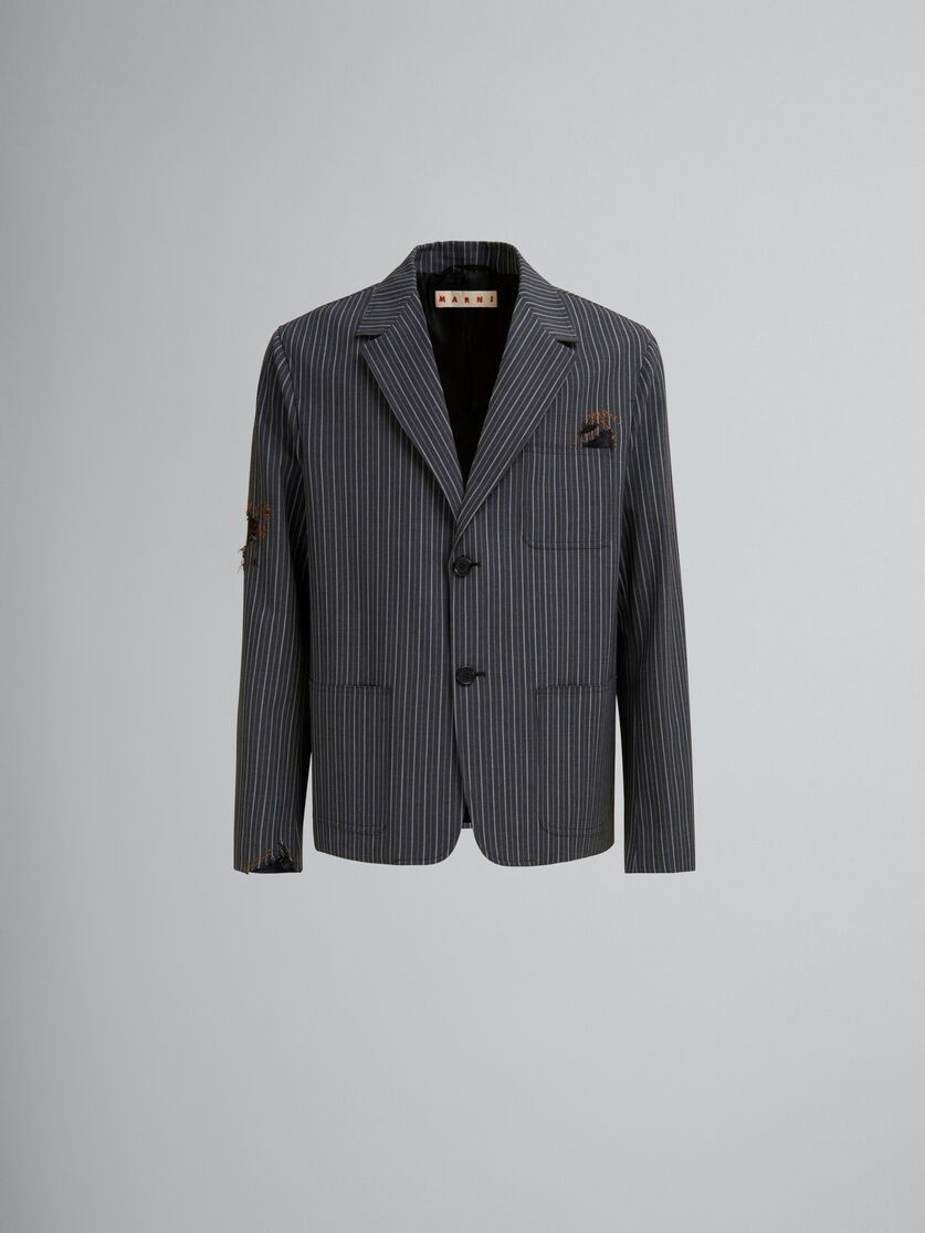 Marni o1w1db11125 Striped Jacket in Black Size US XL / EU 56 / 4 - 1 Thumbnail