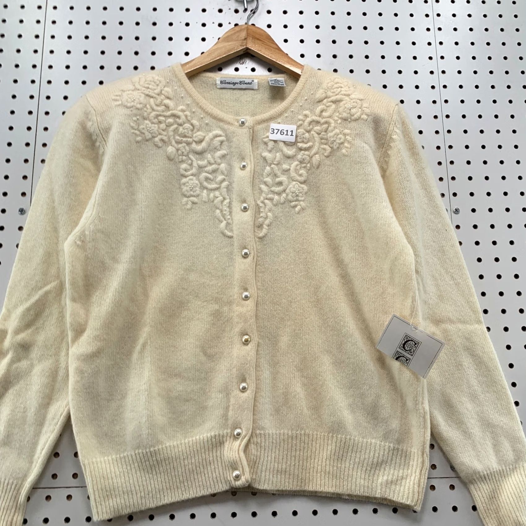 Vintage VINTAGE Carriage Court Wool Angkor Button Cardigan Women Small Ivory Embroider Size S / US 4 / IT 40 - 5 Thumbnail