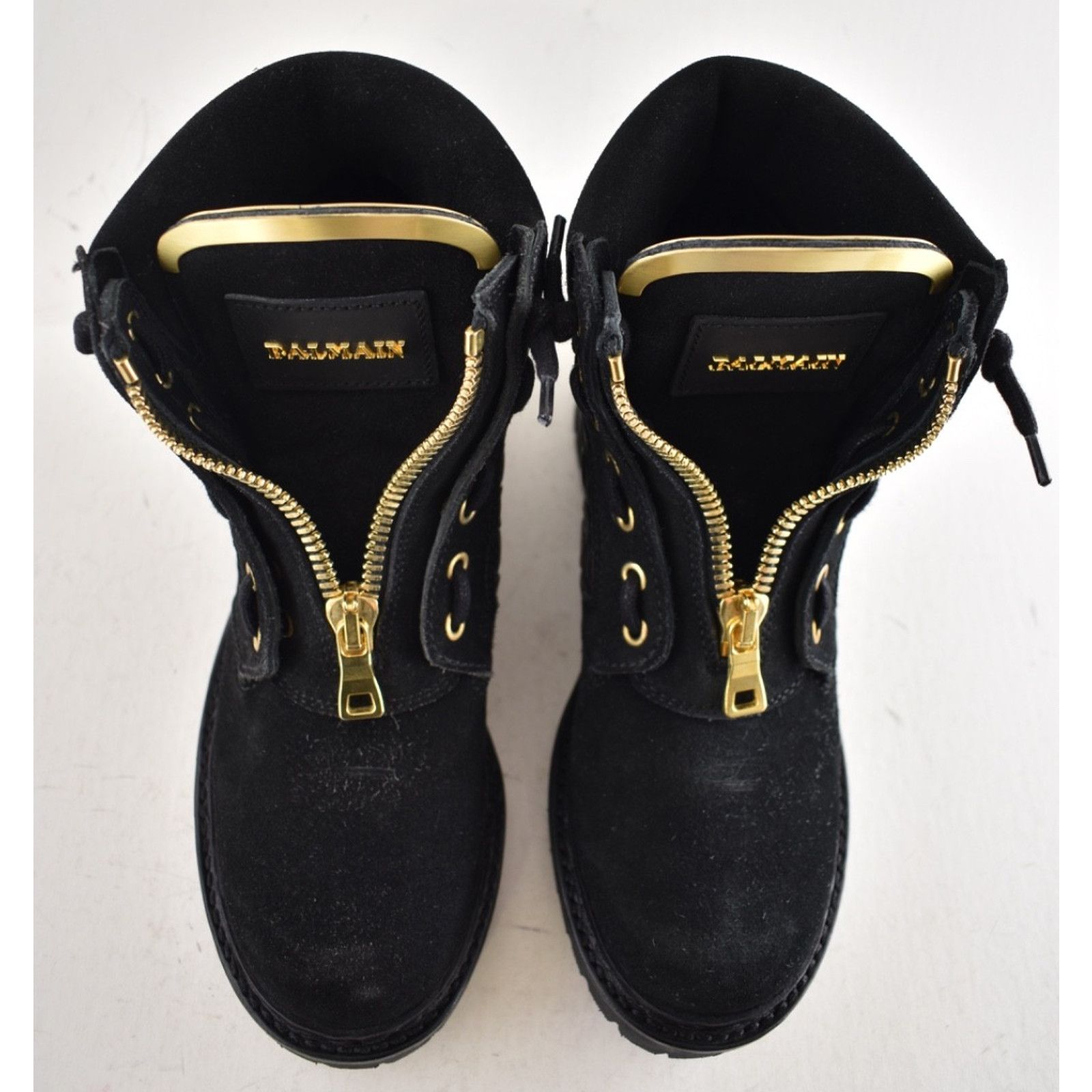Balmain Balmain Taiga Ranger Leather Suede Gold Zipper Boots 36 Size US 6 / IT 36 - 9 Thumbnail