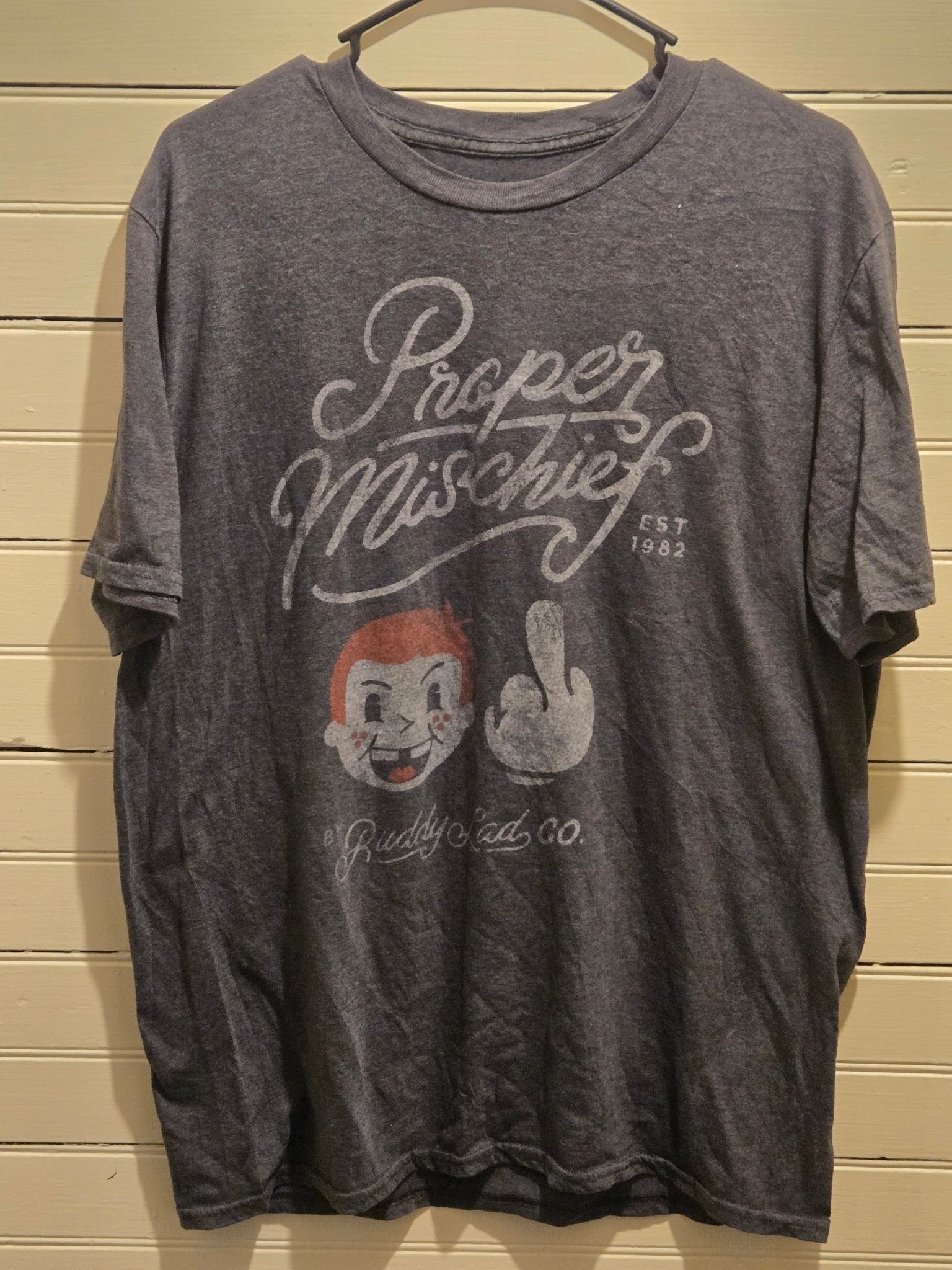Other Buddy Lad CoShirt Mens L Gray Proper Mischief Graphic Short Size US L / EU 52-54 / 3 - 1 Thumbnail