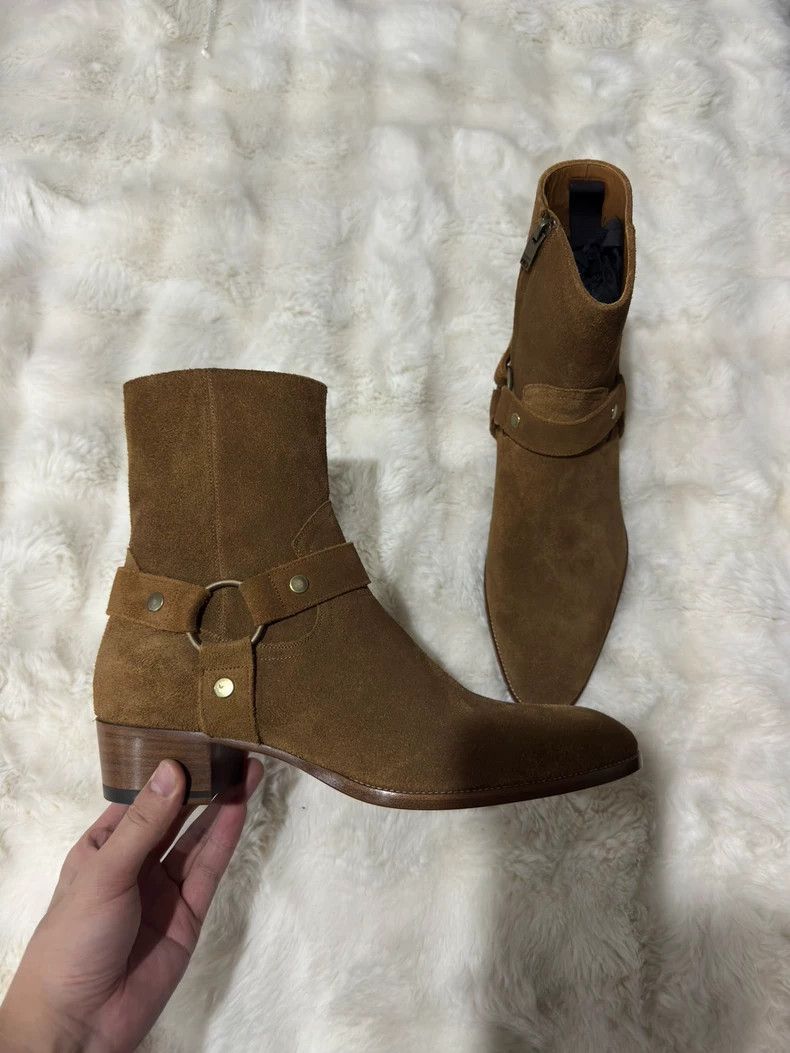 Saint Laurent Paris Saint Laurent Paris Suede buckled Chelsea boots Size US 10 / EU 43 - 5 Thumbnail