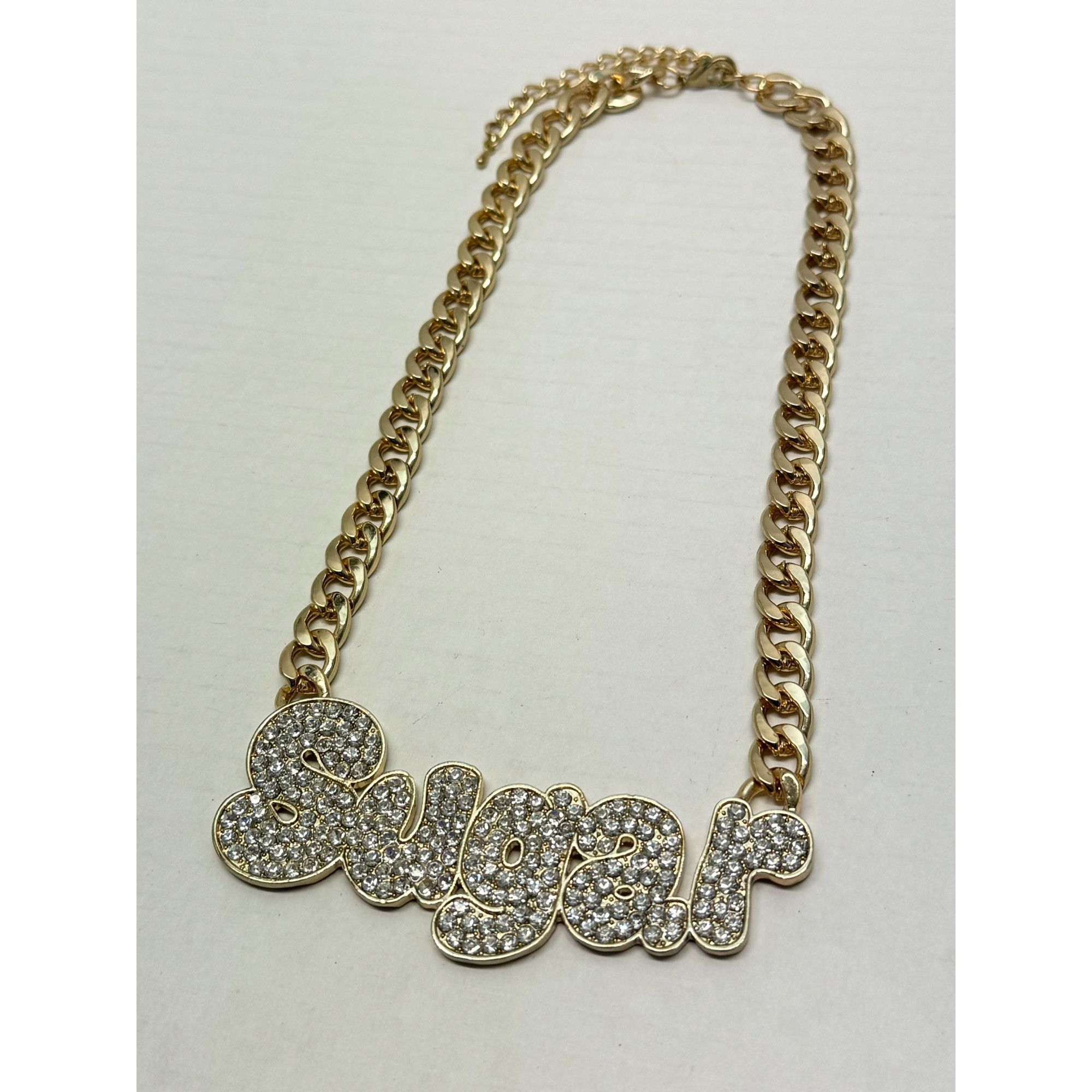 Vintage Sugar Rhinestone Gold Collar Necklace Size ONE SIZE - 4 Thumbnail