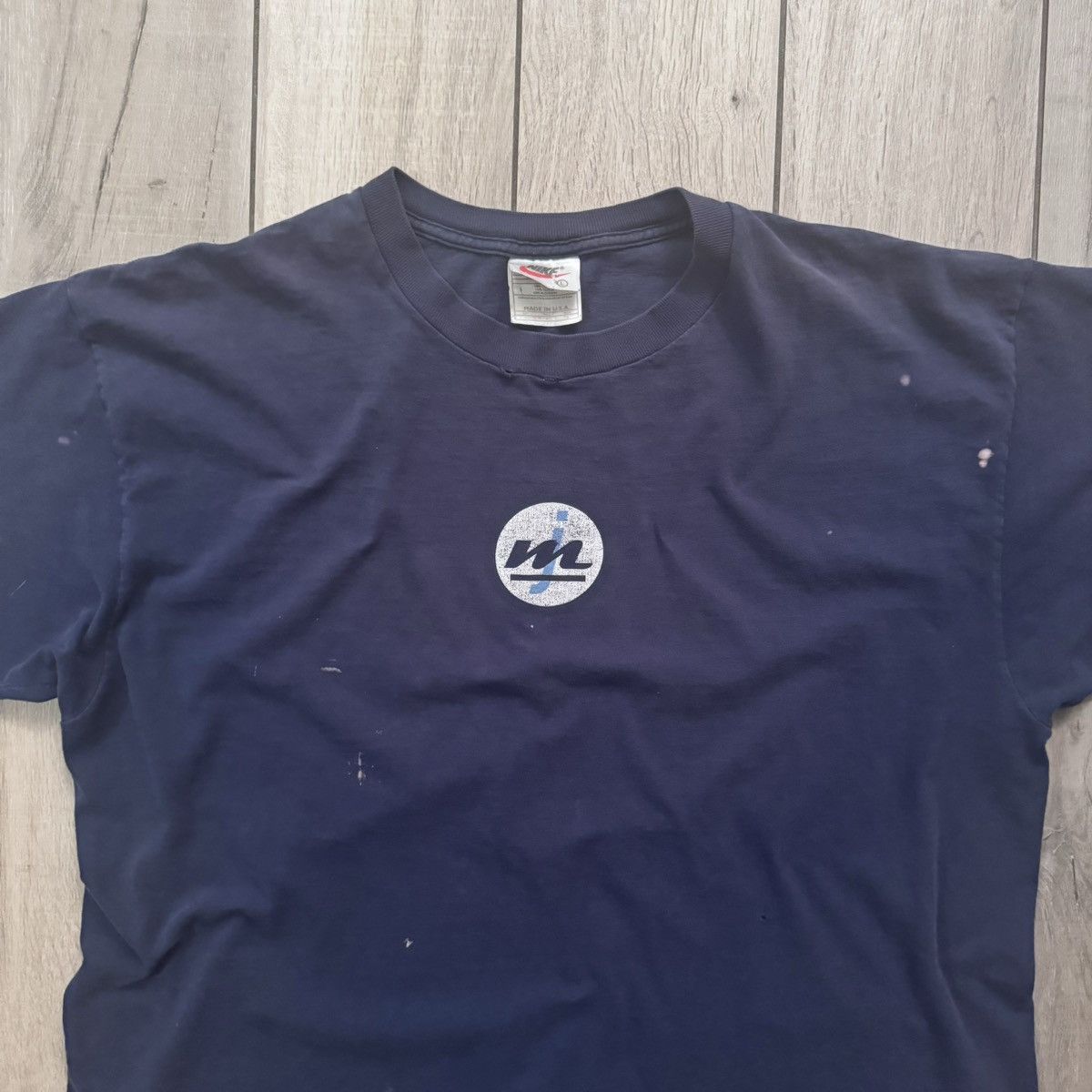 Nike × Stussy Vintage 90s Made In USA Blue Jordan Nike Graphic Tee XL Size US L / EU 52-54 / 3 - 9 Thumbnail