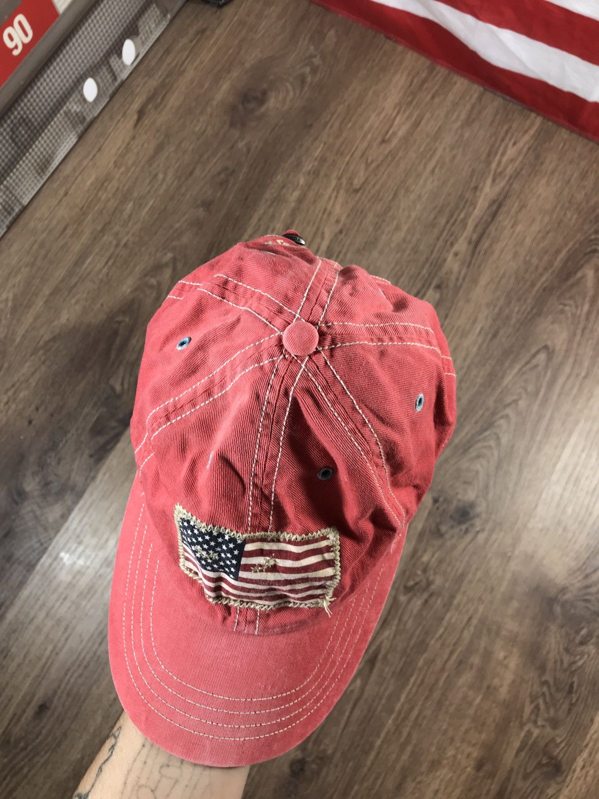 Vintage Vintage Polo Ralph Lauren Cap Big Logo American Flag Size ONE SIZE - 7 Thumbnail