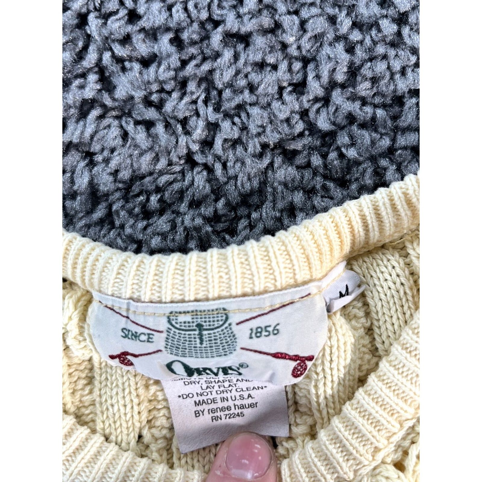 Orvis VINTAGE Orvis Sweater Casual Womens Medium Cable-Knit Crew Neck Yellow 90s Pullover Girls? Size M / US 6-8 / IT 42-44 - 4 Thumbnail