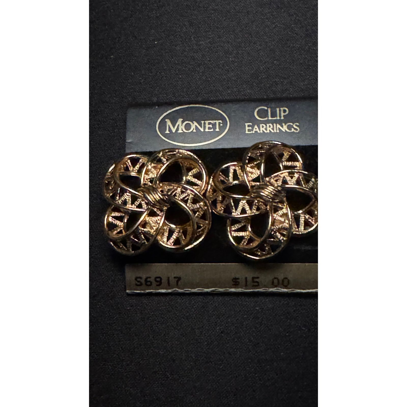 Monet Vintage Monet Gold Tone Bow Clip On Earrings Size ONE SIZE - 2 Thumbnail