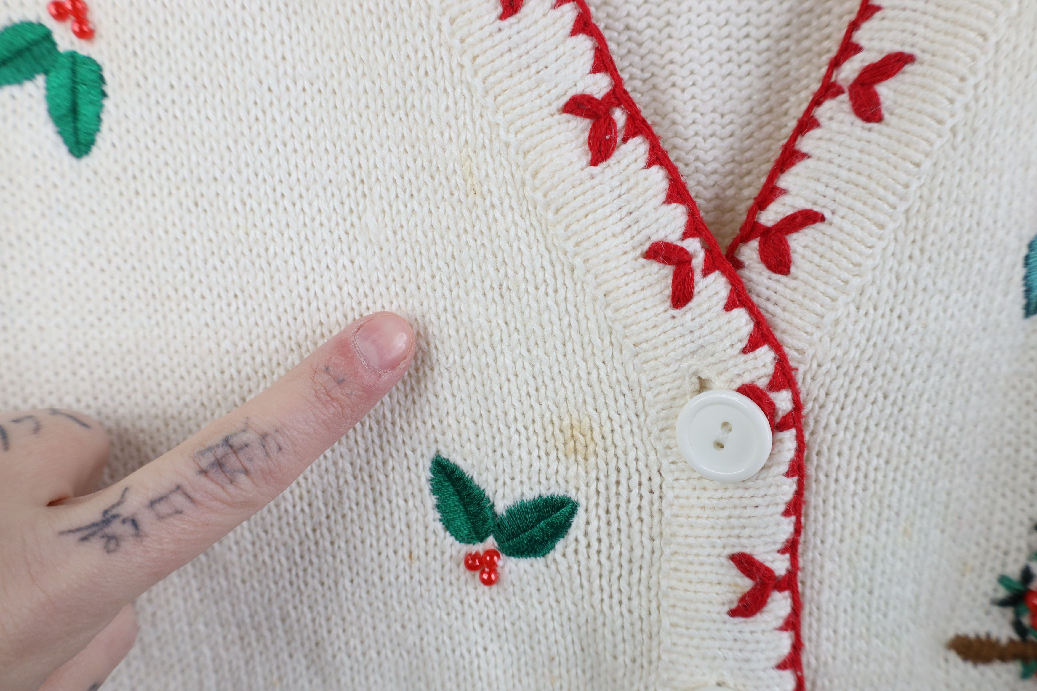 Vintage Vintage 90s Y2K Babydoll Nature Cardinal Bird Flower Sweater Size M / US 6-8 / IT 42-44 - 8 Thumbnail