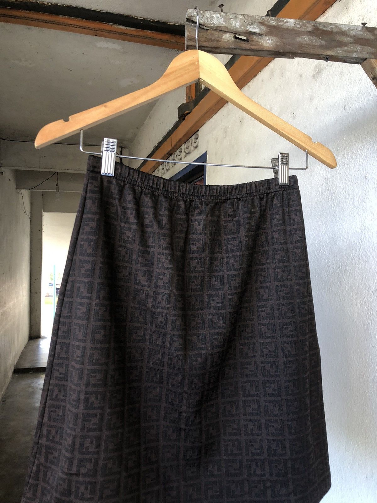 Fendi Vintage Fendi Zucca Monogram Stretchable Mini Skirt Size 30" / US 8 / IT 44 - 4 Thumbnail