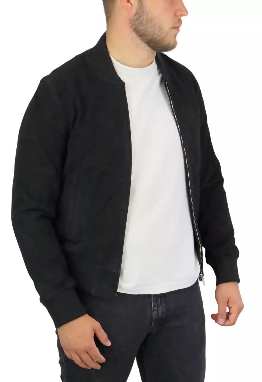 Sandro SANDRO Monaco Jacket Mens SMALL Suede Leather Bomber Size US S / EU 44-46 / 1 - 1 Thumbnail