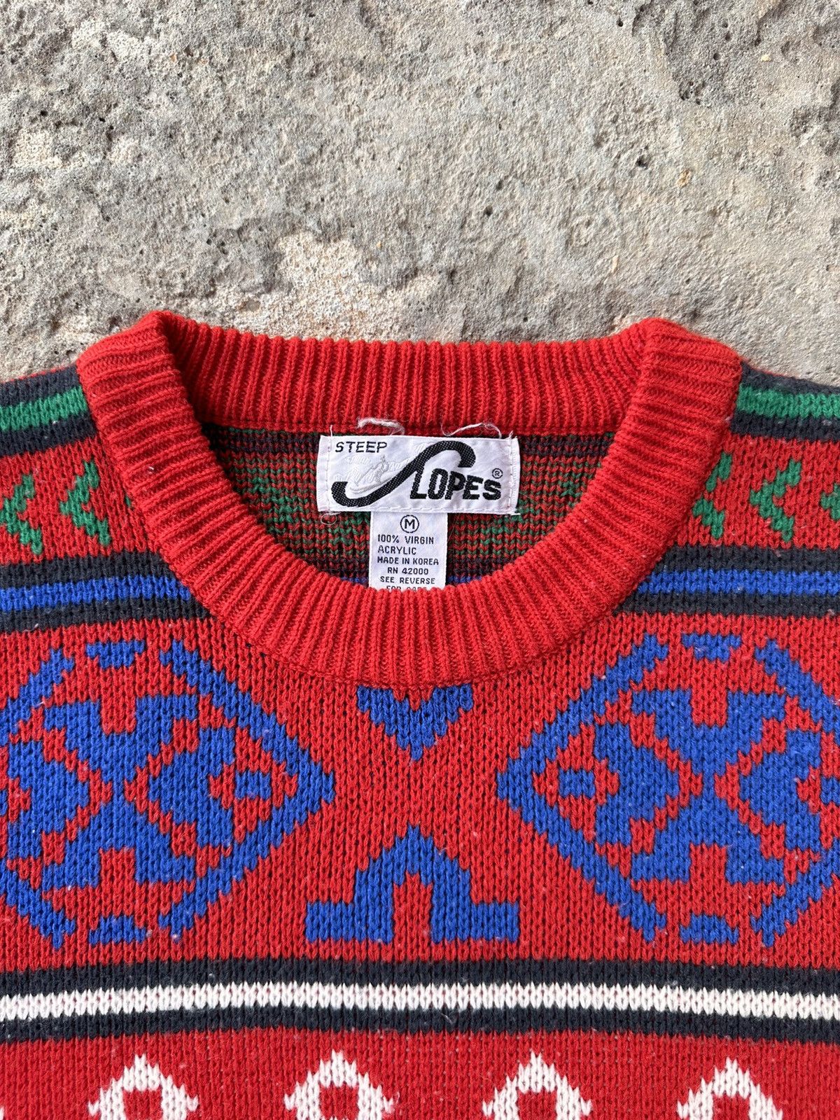 Designer × Vintage 90s Slopes Aztec Pattern Sweater Size US M / EU 48-50 / 2 - 2 Thumbnail