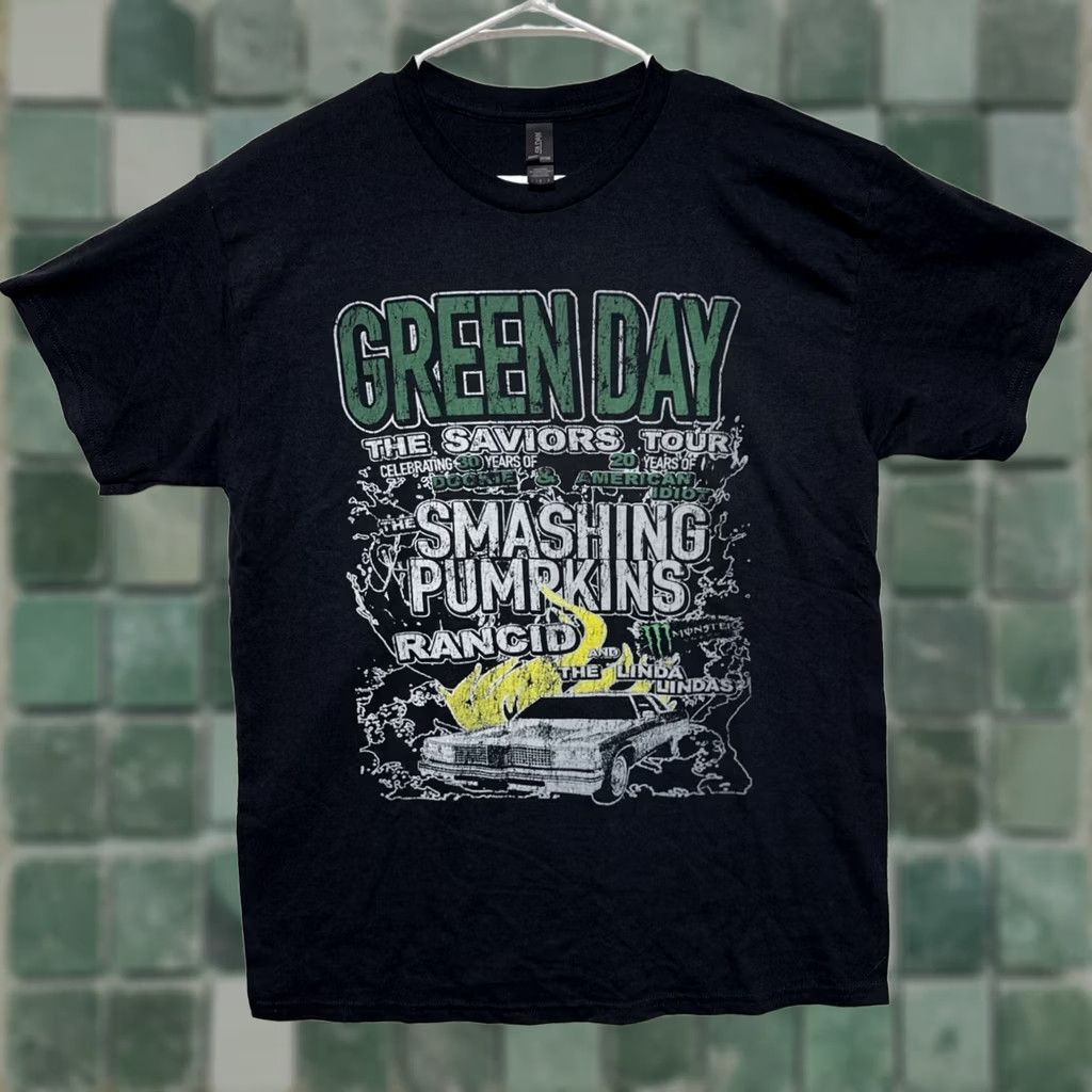 Vintage Green Day the Saviors 2024 Tour 2 Sided Concert T-shirt Size L Men Green Clothing Shirt Band Size US L / EU 52-54 / 3 - 1 Thumbnail