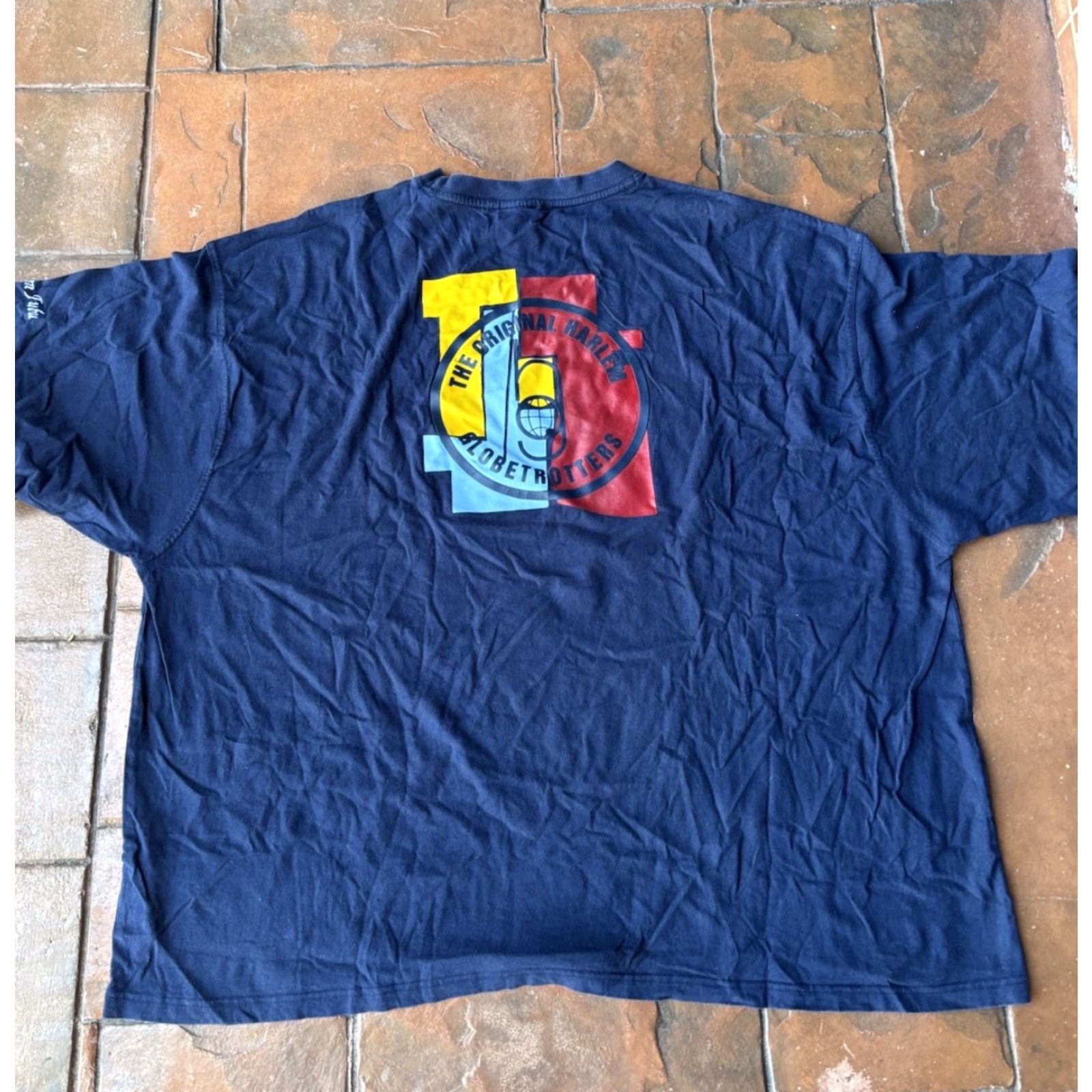 Fubu VINTAGE FUBU Harlem Globetrotters T-Shirt 3XL Blue Cotton Crew Neck Short Sleeve Hip Hop Logo Graphic Print - Mens - 90s - Double-Sided Size US XXL / EU 58 / 5 - 3 Thumbnail