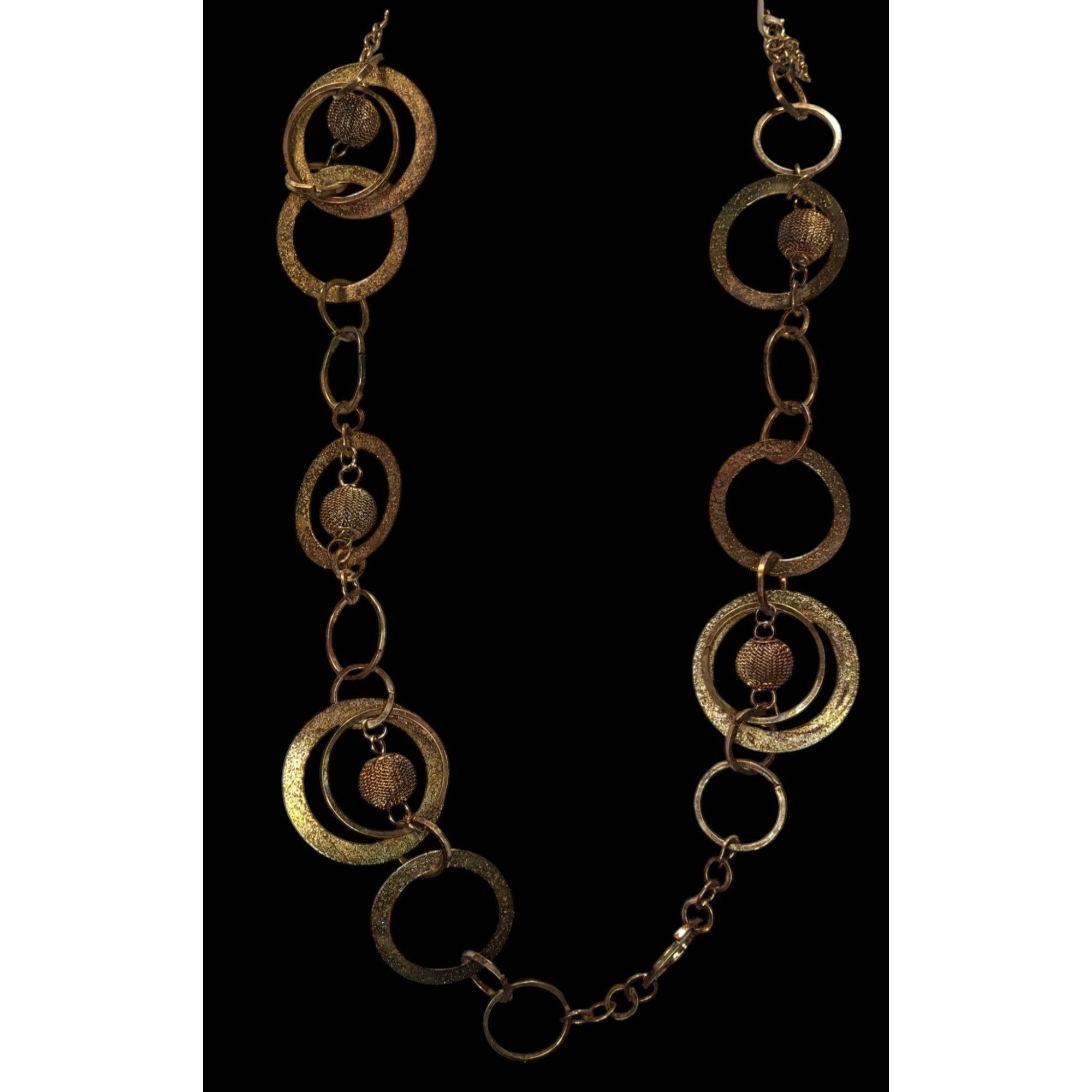 Other Vintage Glam Gold/Copper-Toned Statement Necklace With Textu Size ONE SIZE - 6 Thumbnail