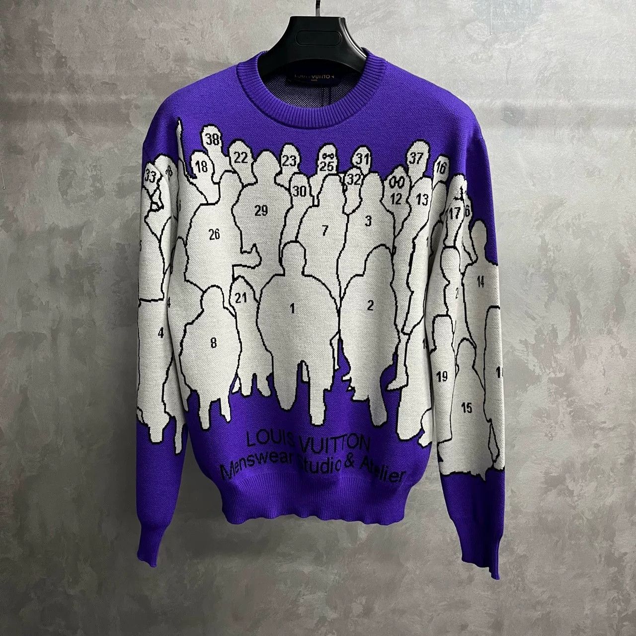 Louis Vuitton Louis Vuitton Purple Logo Jacquard Crewneck Sweater Size US M / EU 48-50 / 2 - 1 Thumbnail