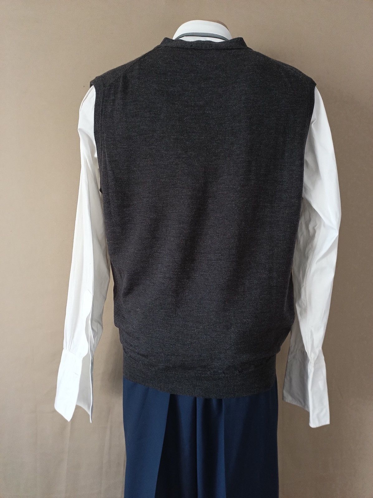 Zanieri Zanieri Lana Wool Grey Mens Knit Cardigan Vest XL Size US XL / EU 56 / 4 - 4 Thumbnail