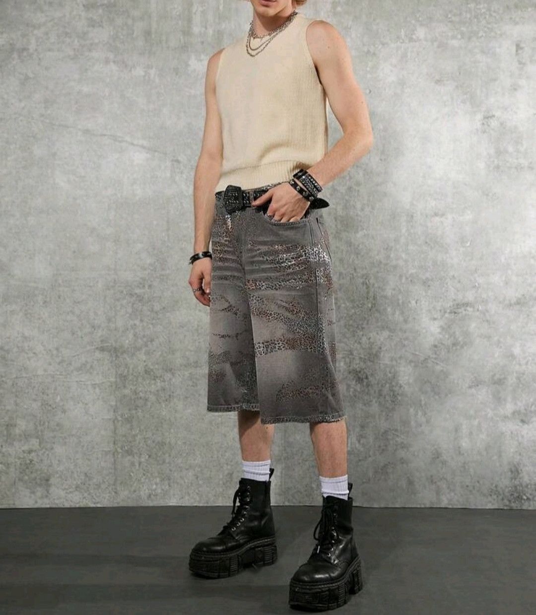 Rock n Roll Leopard Shady Jorts Jeans Short Vintage Classic