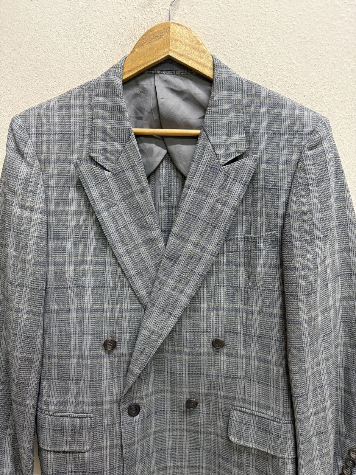 Burberry Vintage 90s Burberrys Chekered Linen Blazer Size US M / EU 48-50 / 2 - 20 Thumbnail