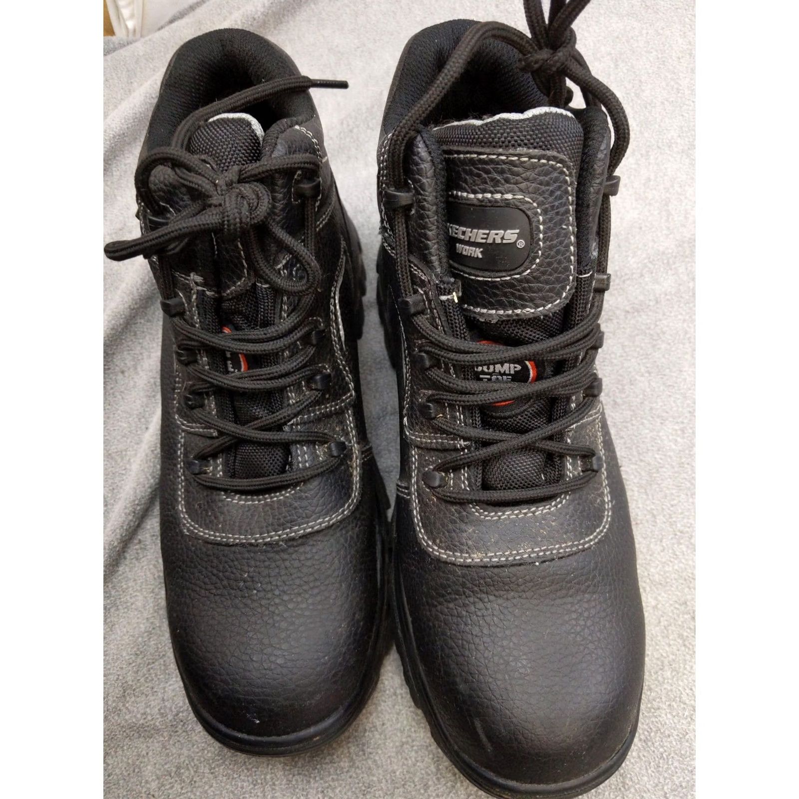 SKECHERS Skechers Work Boots Mens 10 Black Leather Composite Toe Slip Resistant 77144 Casual/Workwear Combat Boot Size US 10 / EU 43 - 4 Thumbnail