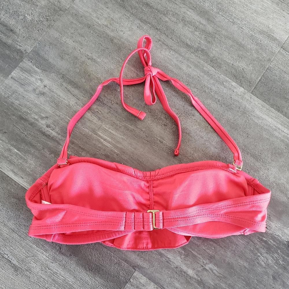 Designer Pink Fuchsia Ruffled XHLN Bikini Top Size ONE SIZE - 2 Thumbnail
