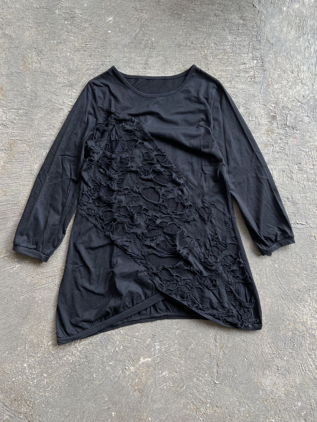 KMRii 2000s KMRii Style - Destressed Vkei Style Long Sleeve Tee Size L / US 10 / IT 46 - 1 Thumbnail