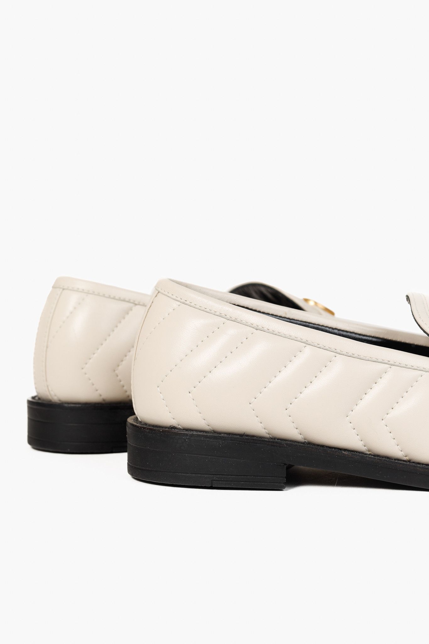Gucci Gucci Marmont Cream GG Matelasse Leather Loafers Size US 7 / IT 37 - 9 Thumbnail