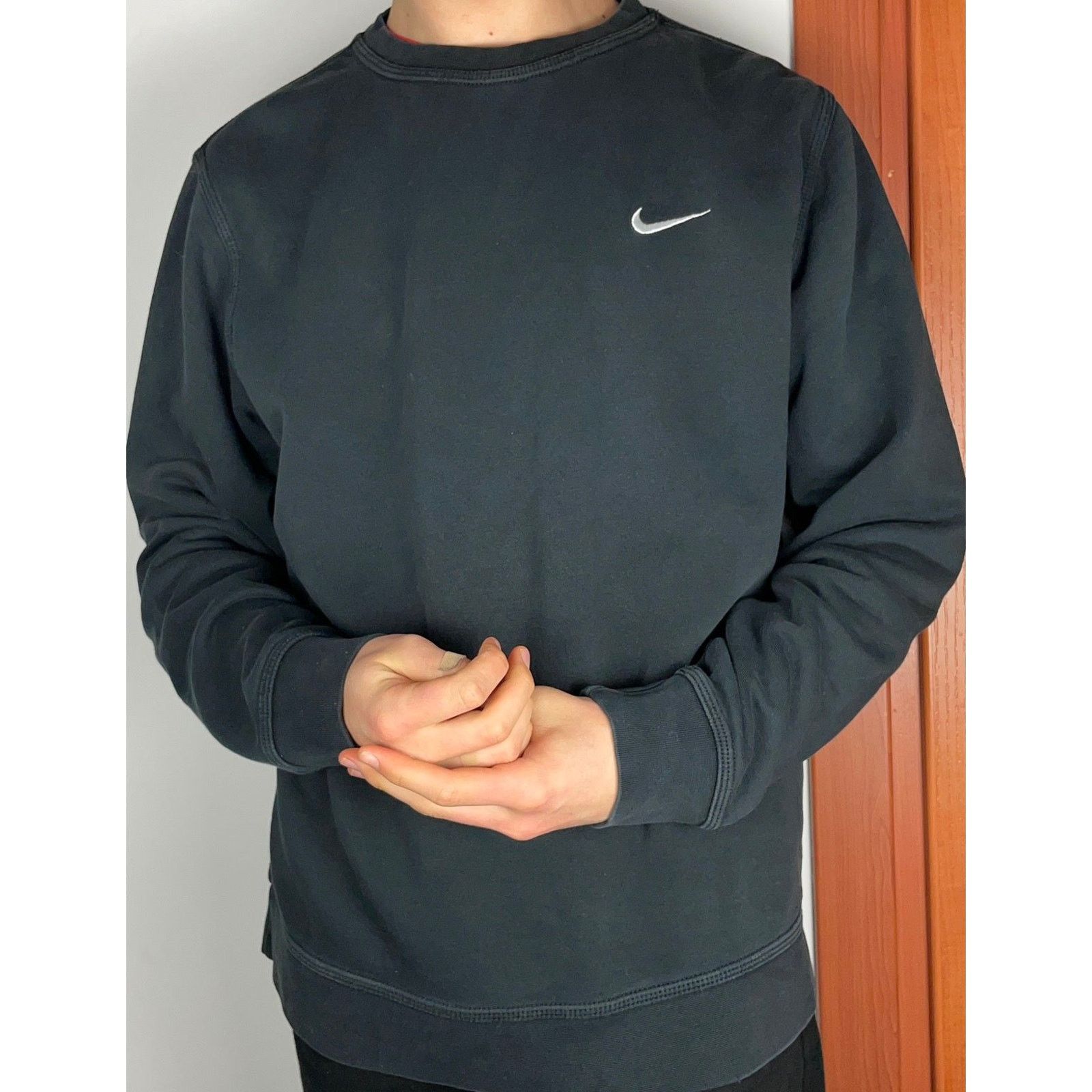 Nike Nike Men's Black Swoosh Logo Fleece Lined Sweatshirt Large Size US L / EU 52-54 / 3 - 2 Thumbnail