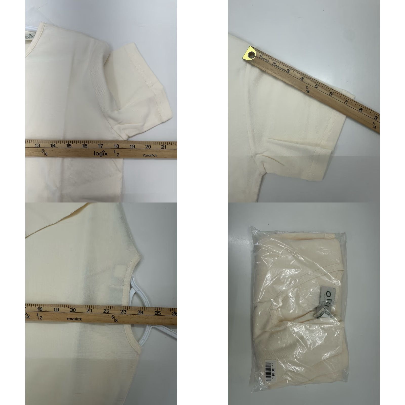 Orvis Orvis Womens Shirt Small Cream Short Sleeve V-Neck Cotton T-Shirt Casual Lightweight Regular Womens Size S Ivory Needle Size S / US 4 / IT 40 - 8 Thumbnail