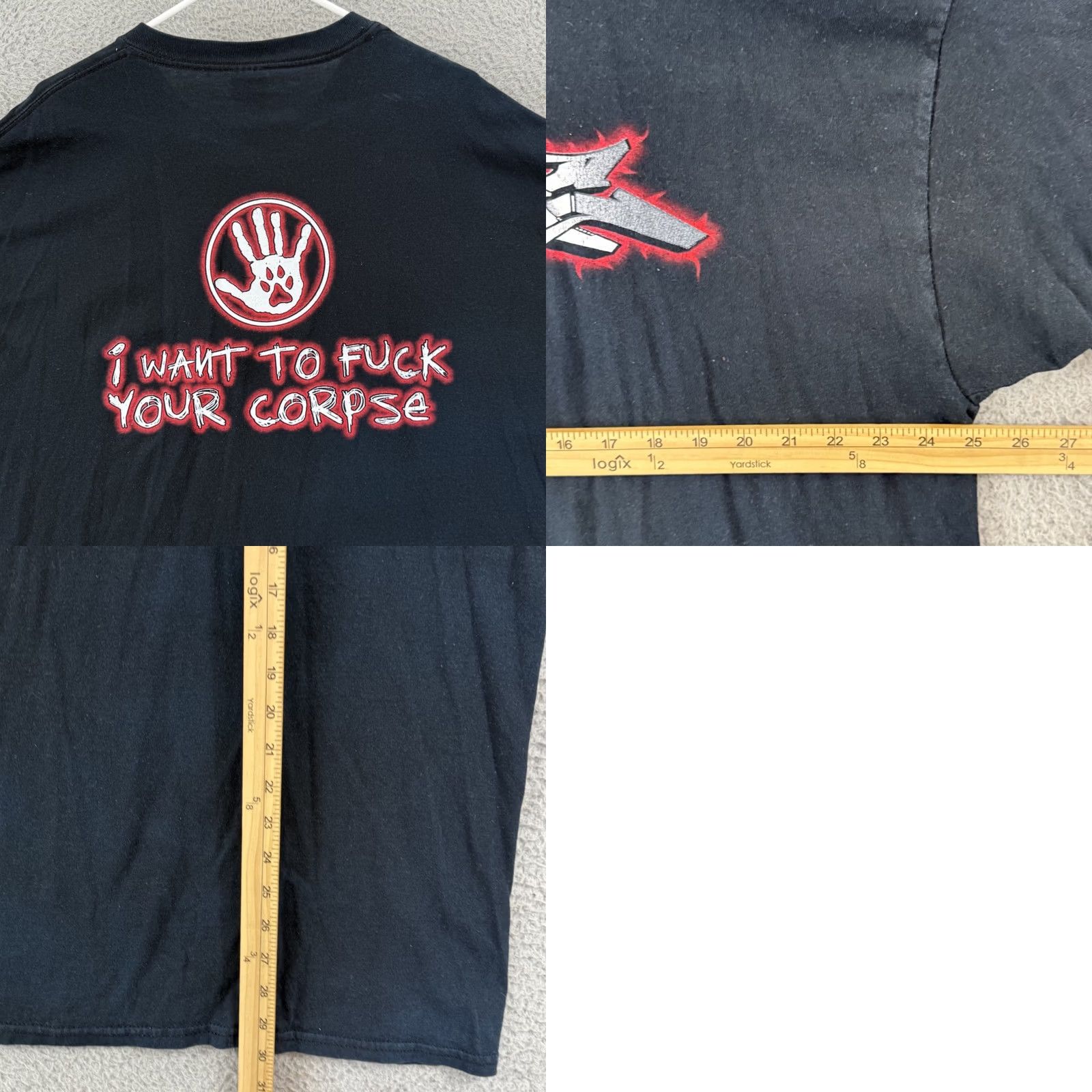 Gildan VINTAGE Bloodhound Gang Shirt Mens 2XL Black Short Sleeve Wolfpac 90s Band Tour Shirts Size US XXL / EU 58 / 5 - 8 Thumbnail