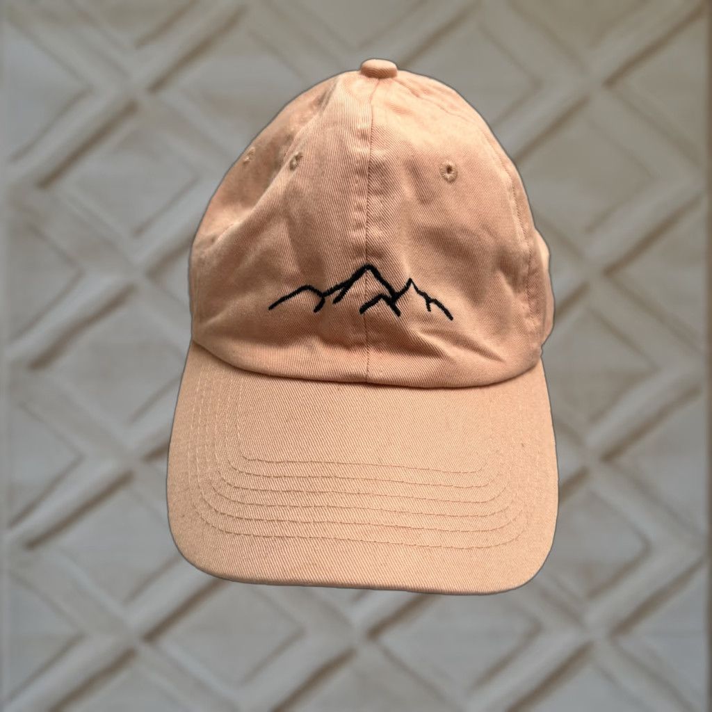 Vintage Elkod Mountain Range Embroidered Hat Orange One Size Adjustable Men Baseball Cap Outdoor Cotton Canvas Mens Size ONE SIZE - 1 Thumbnail