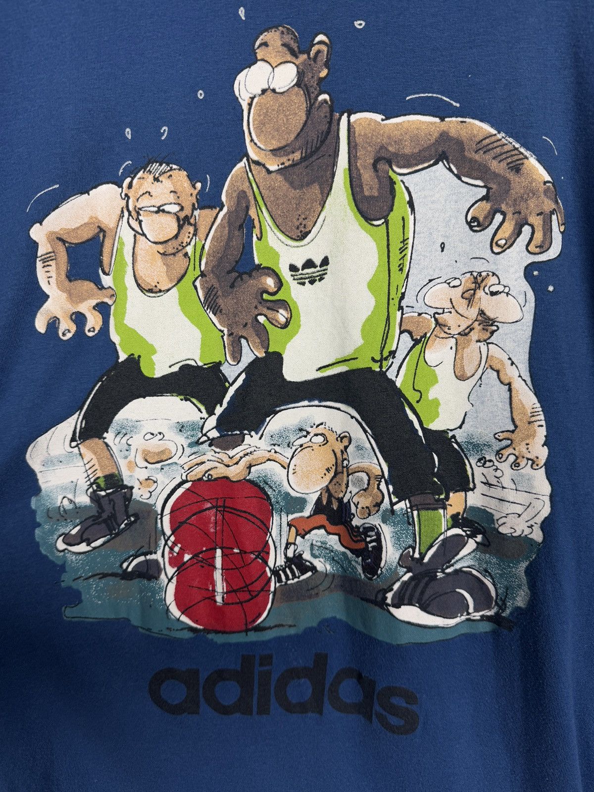 Adidas Adidas Vintage Basketball Graphic T-Shirt Rare Logo 90s XXL Size US XXL / EU 58 / 5 - 6 Thumbnail