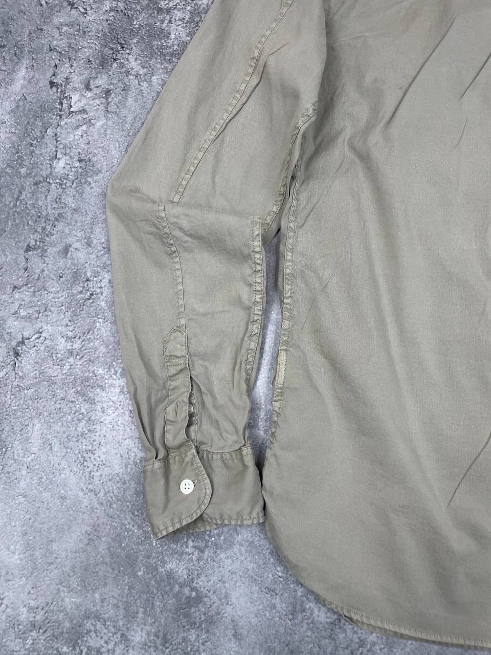 Allsaints AllSaints Men Cotton Button Up Shirt Beige Long Sleeve SizeM Size US M / EU 48-50 / 2 - 9 Thumbnail