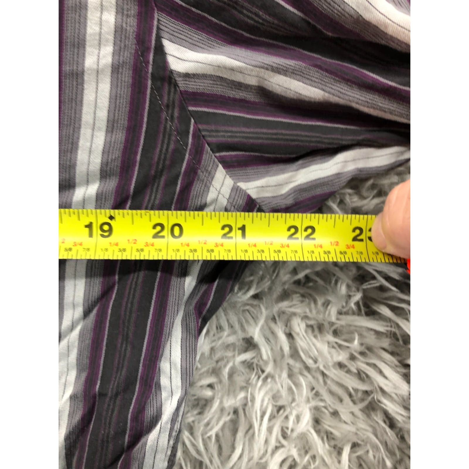 Vintage 7 Diamonds Shirt L Purple Striped Mens Long Sleeve Spread Collar Brand 7 Diamonds Button-Up Knit Size US L / EU 52-54 / 3 - 4 Thumbnail