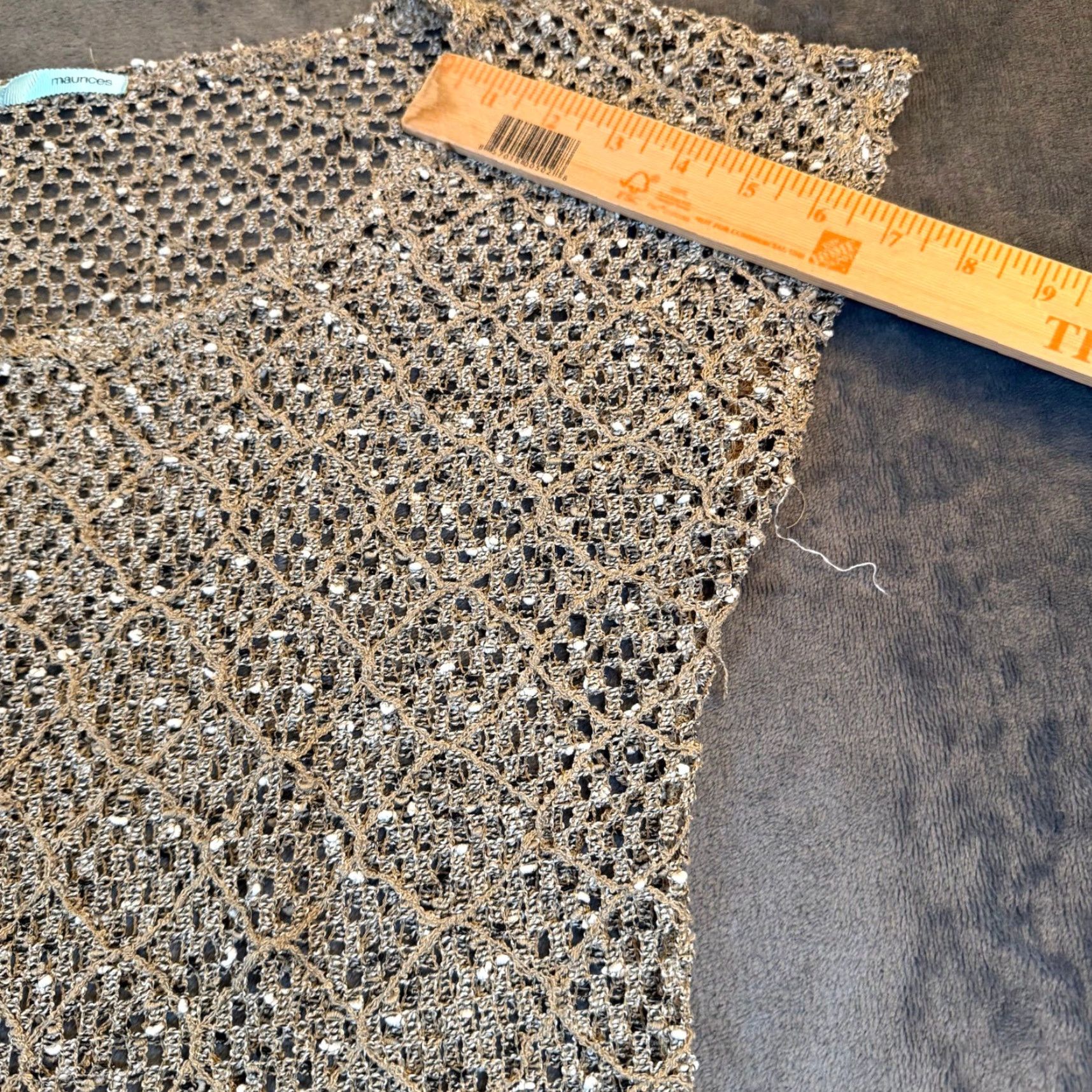 Vintage Maurices Shirt Womens size S Short Sleeve Top Bohemian Crochet Sequin Metallic Sparkle Knit Geometric Scoop Neck Casual Party/Cocktail Summer Size S / US 4 / IT 40 - 5 Thumbnail