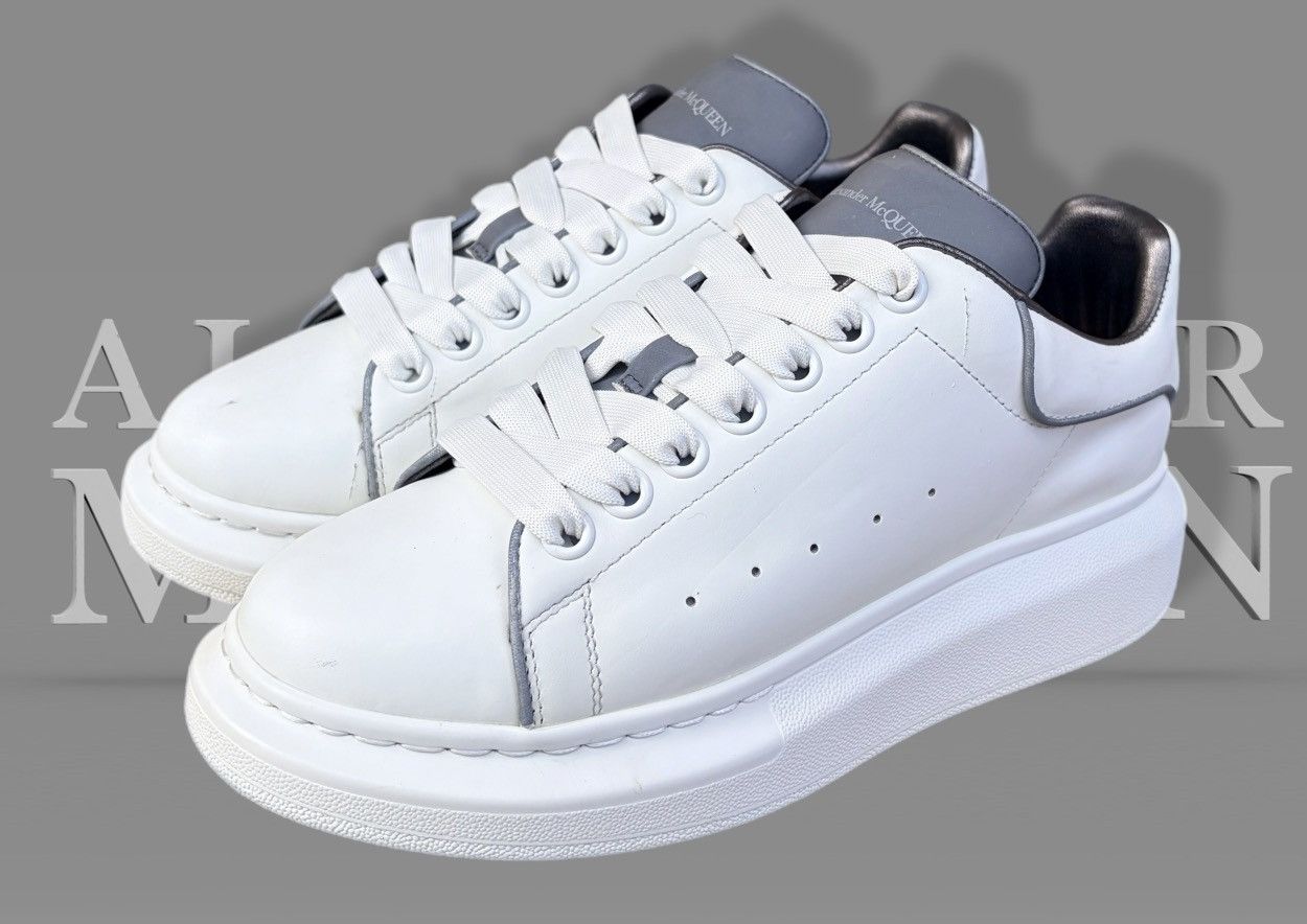 Alexander McQueen Alexander McQueen Oversized White Leather Sneakers Low Top Size US 9 / IT 39 - 1 Thumbnail