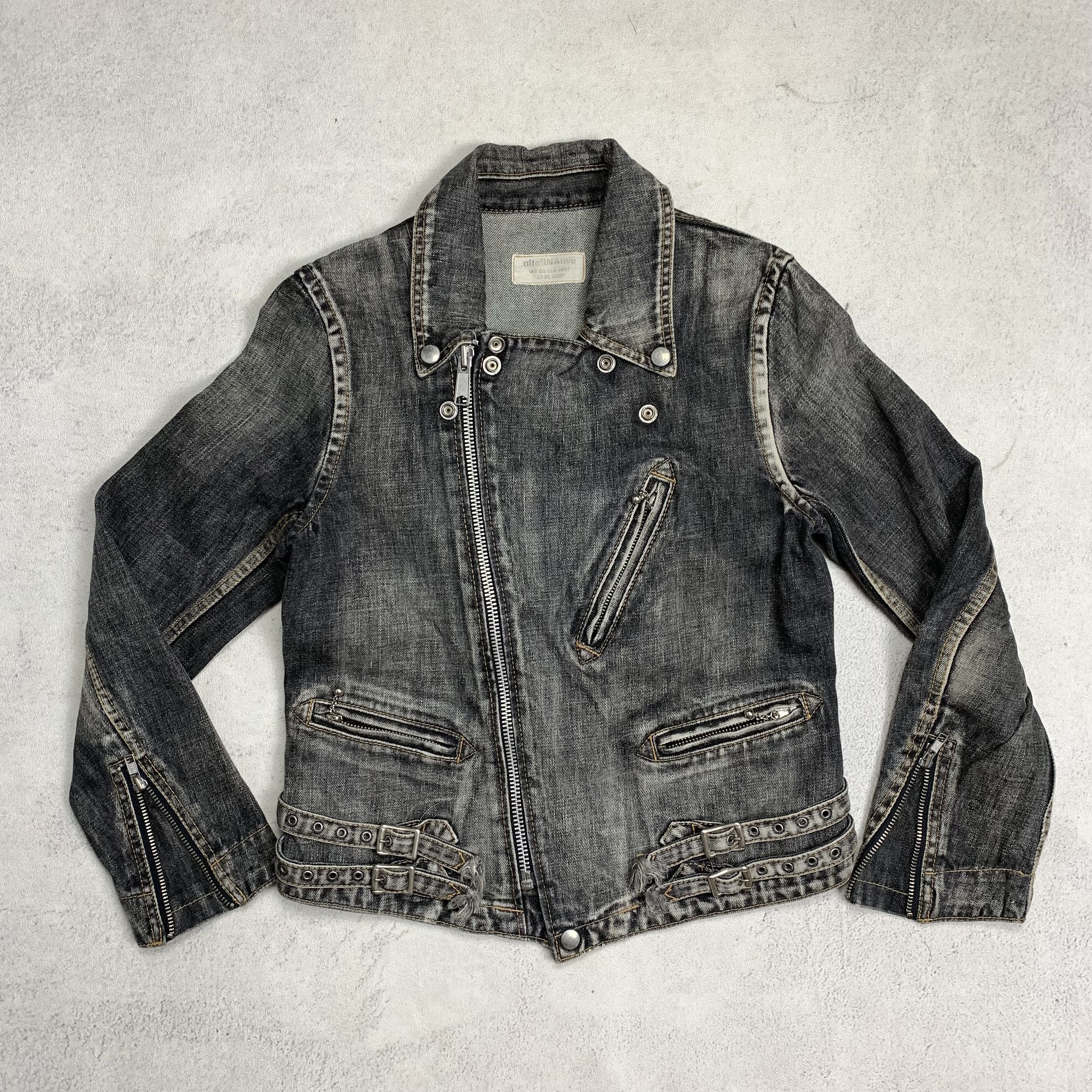 Japanese Brand RNA Alternative Biker Punk Denim Jacket Ramones Size M / US 6-8 / IT 42-44 - 4 Thumbnail