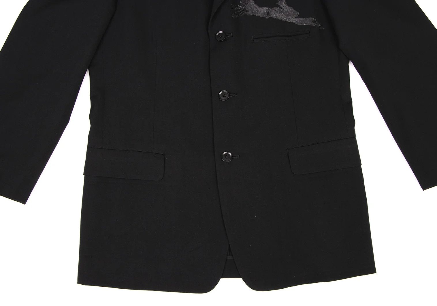 Yohji Yamamoto Yohji Yamamoto Wool Gabardine Embroidered Jacket Size US M / EU 48-50 / 2 - 10 Thumbnail