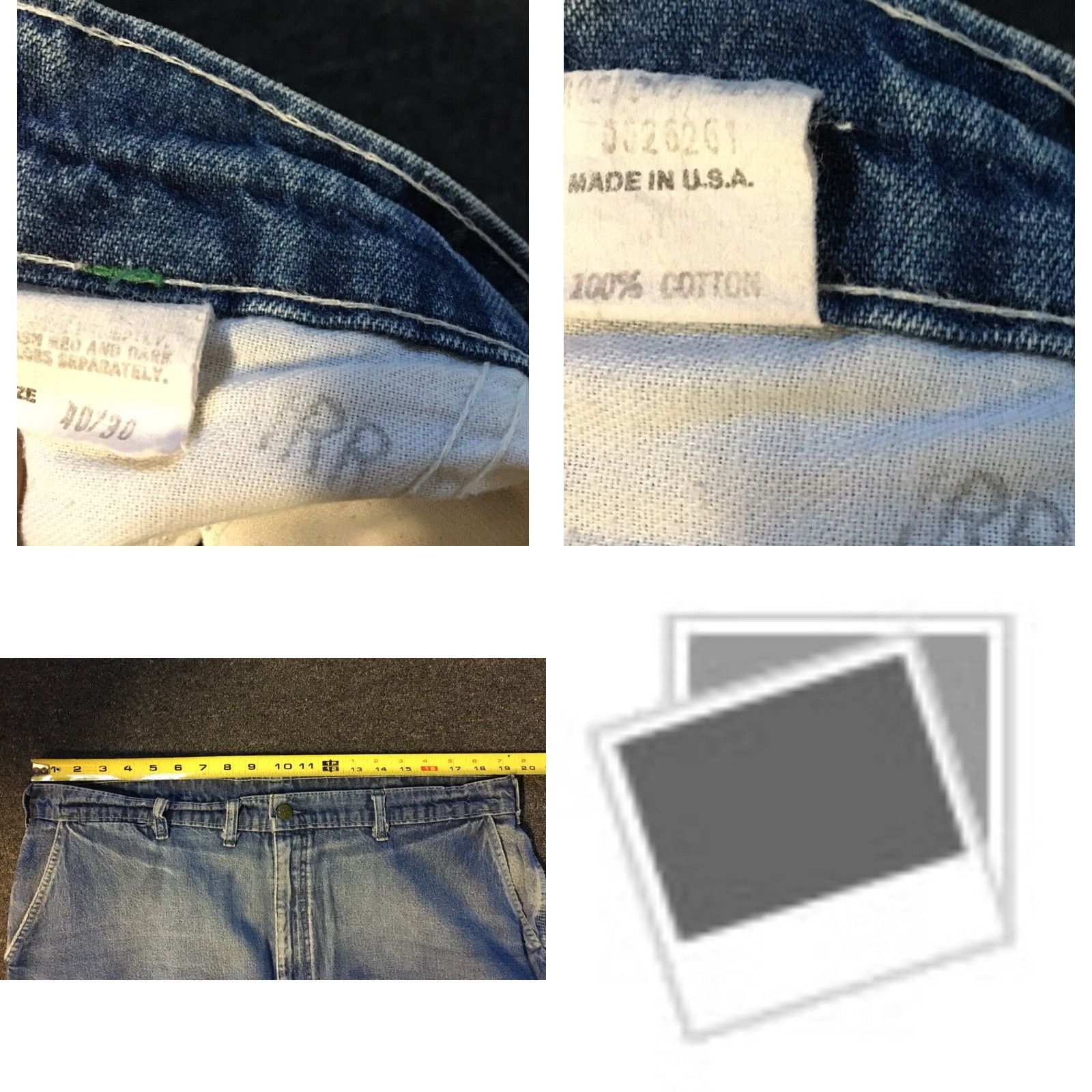 Vintage VINTAGE OshKosh B'gosh Union Made Jeans 38/29 Blue Men 60s 70s Distressed 80s 90s Grunge Punk Rockabilly Biker Workwear Conductor Talon Zipper USA Size US 38 / EU 54 - 8 Thumbnail
