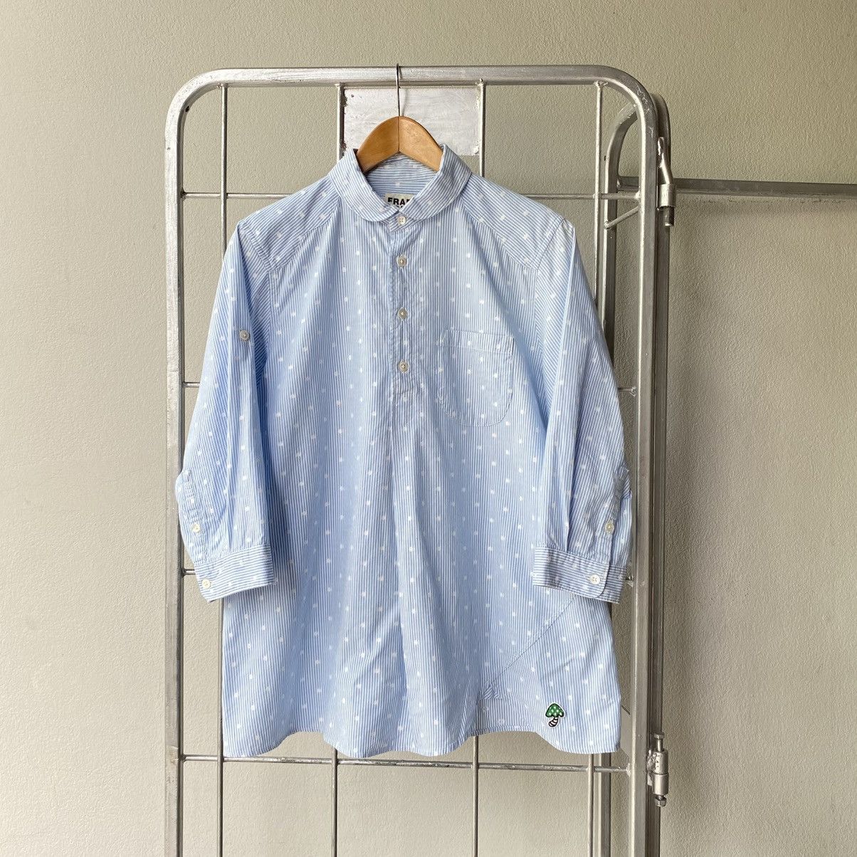 Frapbois FRAPBOIS Light Blue Stripe Polka Dot Shirt Size M / US 6-8 / IT 42-44 - 19 Thumbnail
