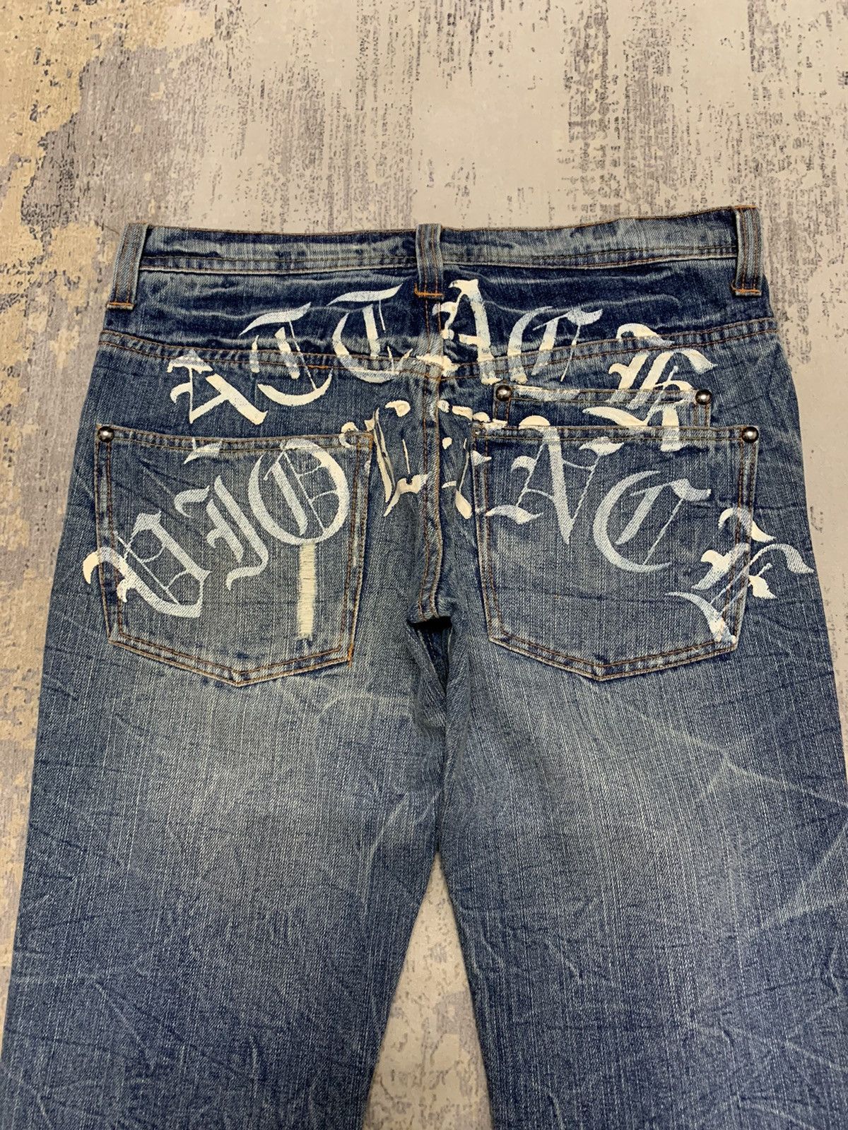 If Six Was Nine Archive Japanese Place Plan Attack Violence Flare Jeans Y2K Size US 30 / EU 46 - 13 Thumbnail